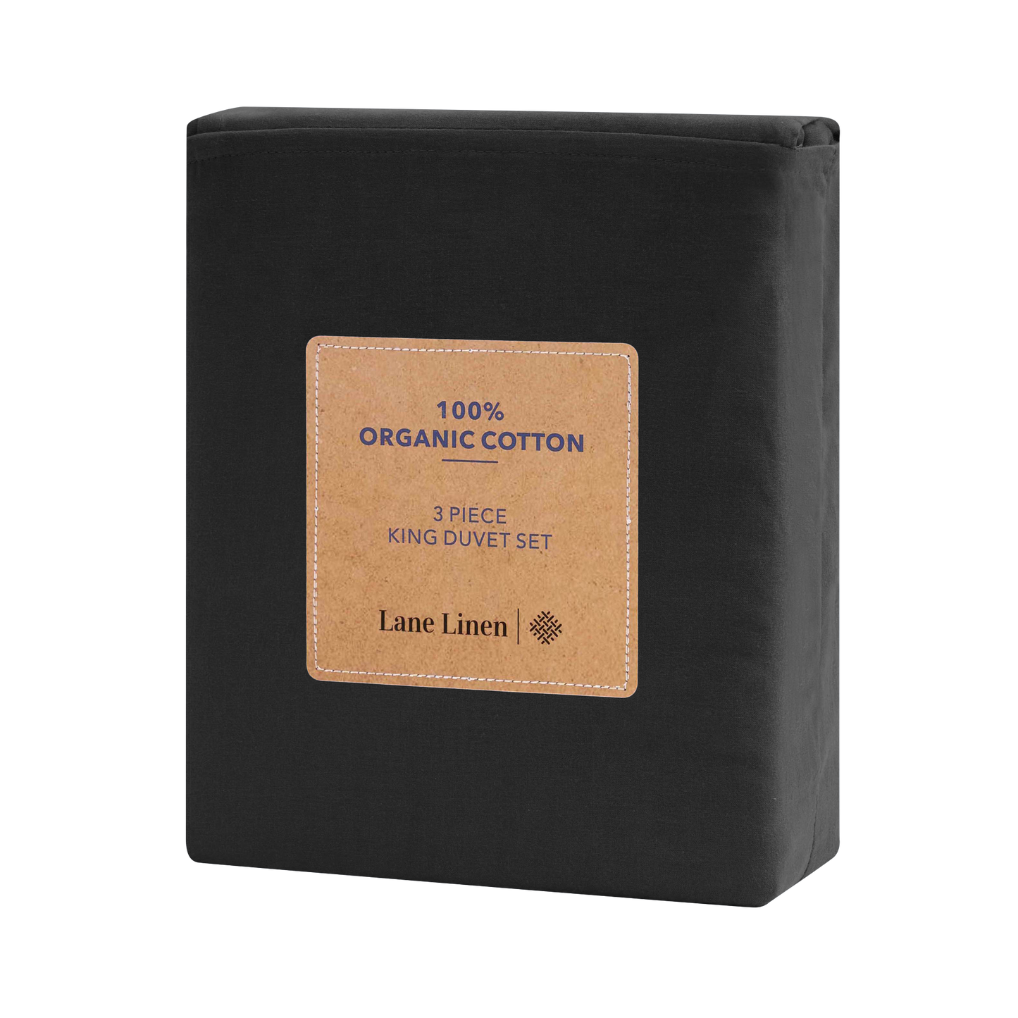 100% Organic Washed Cotton Quilt Cover Set - Black