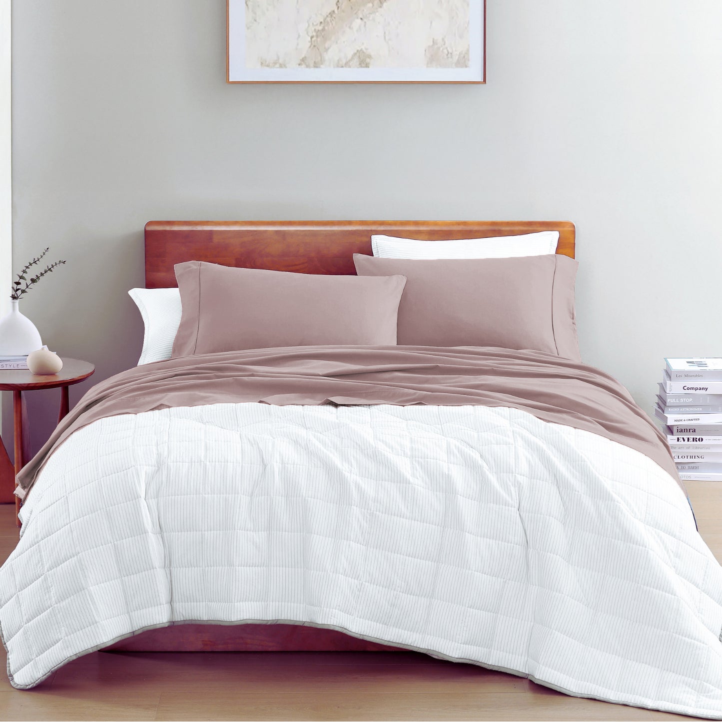 100% Organic Washed Cotton Sheet Set - Lilac