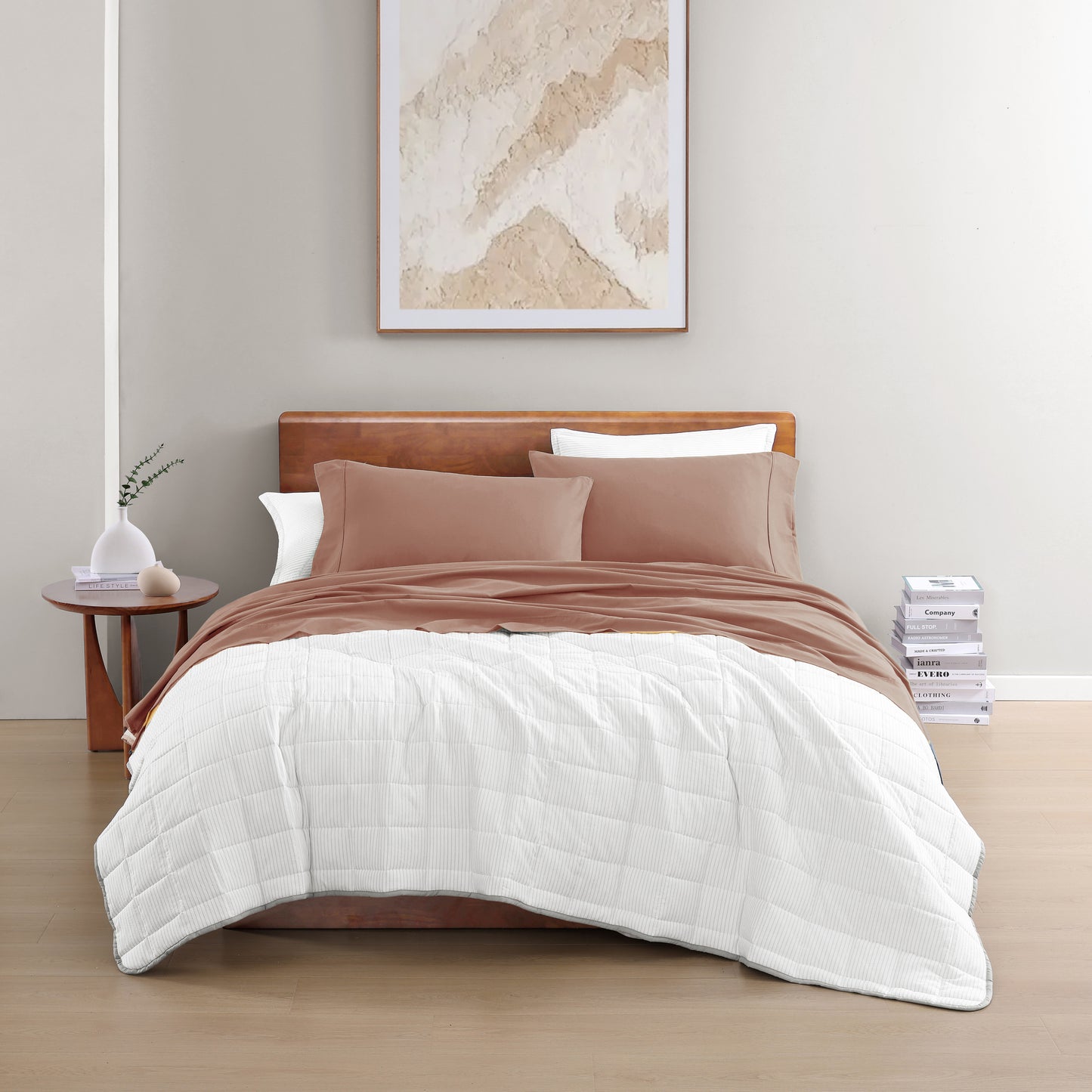 100% Organic Washed Cotton Sheet Set - Rose Dawn