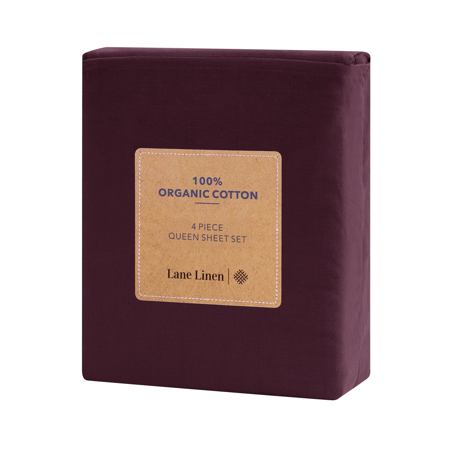 100% Organic Washed Cotton Sheet Set - Windsor Wine