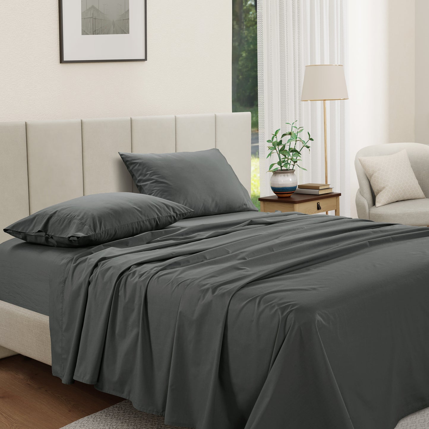 Everyday Cotton Sheet Set - Charcoal