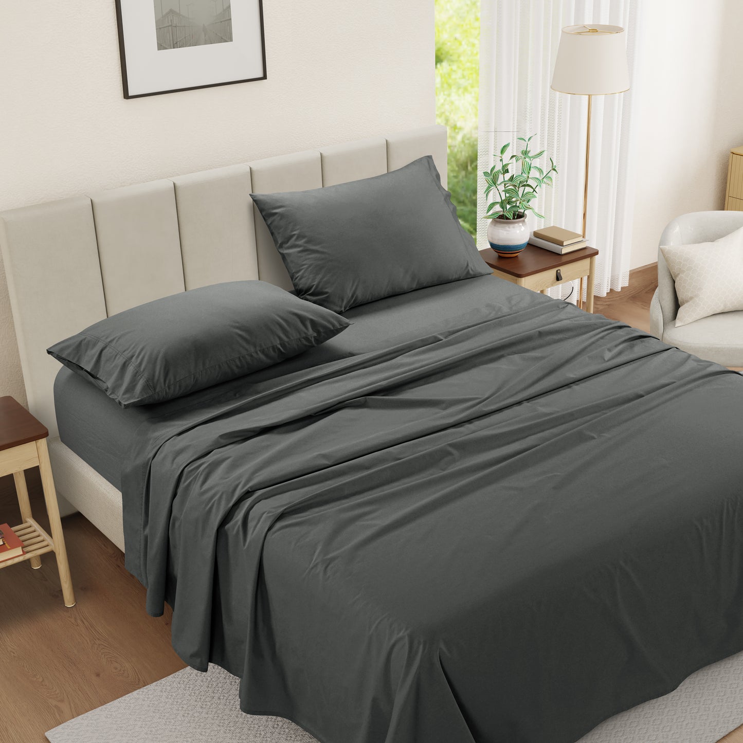 Everyday Cotton Sheet Set - Charcoal