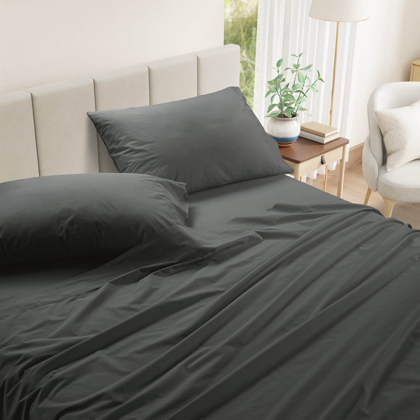 Everyday Cotton Sheet Set - Charcoal