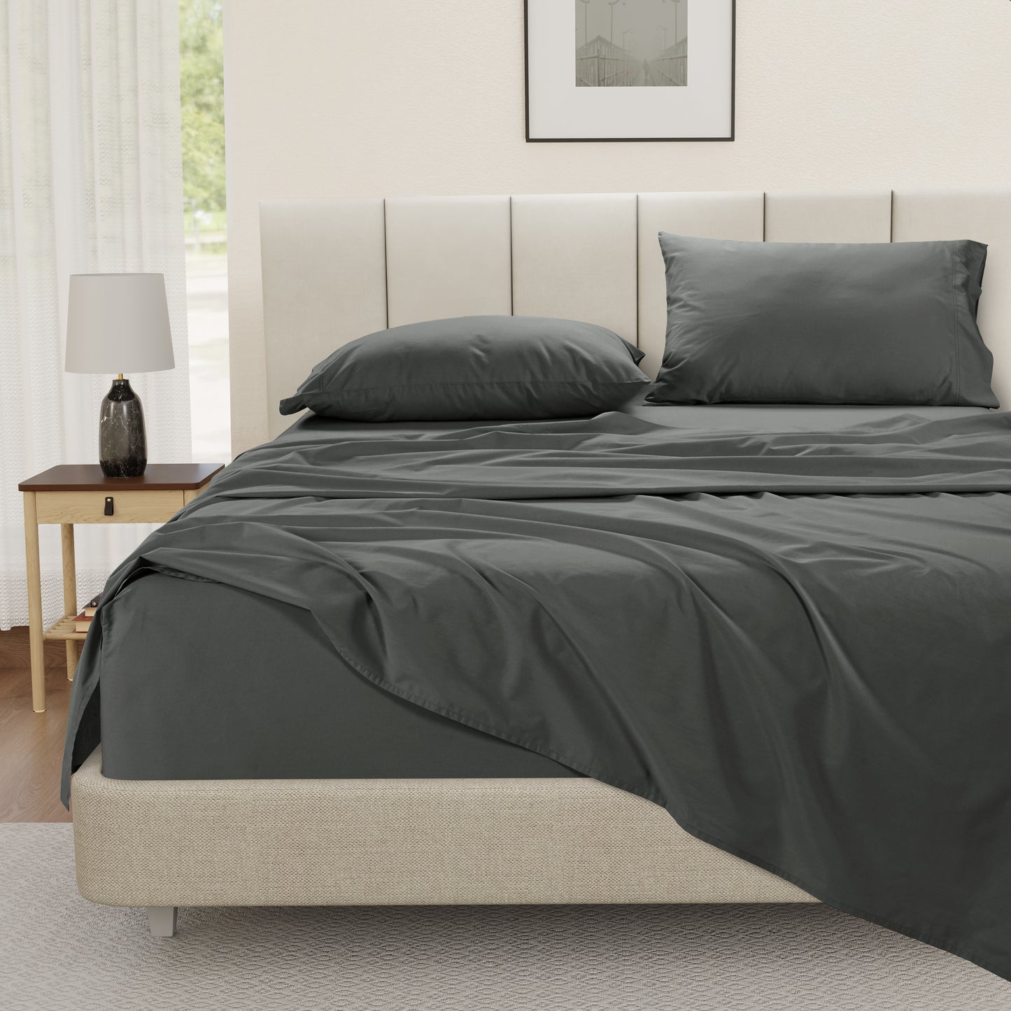 Everyday Cotton Sheet Set - Charcoal