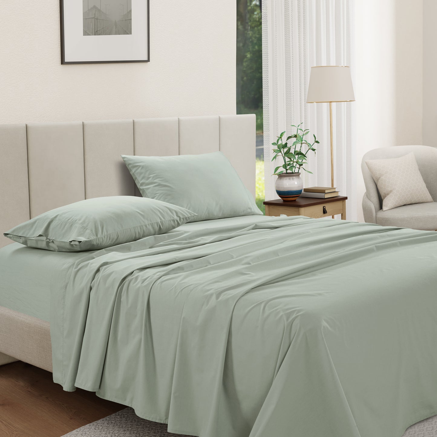 Everyday Cotton Sheet Set- Mineral