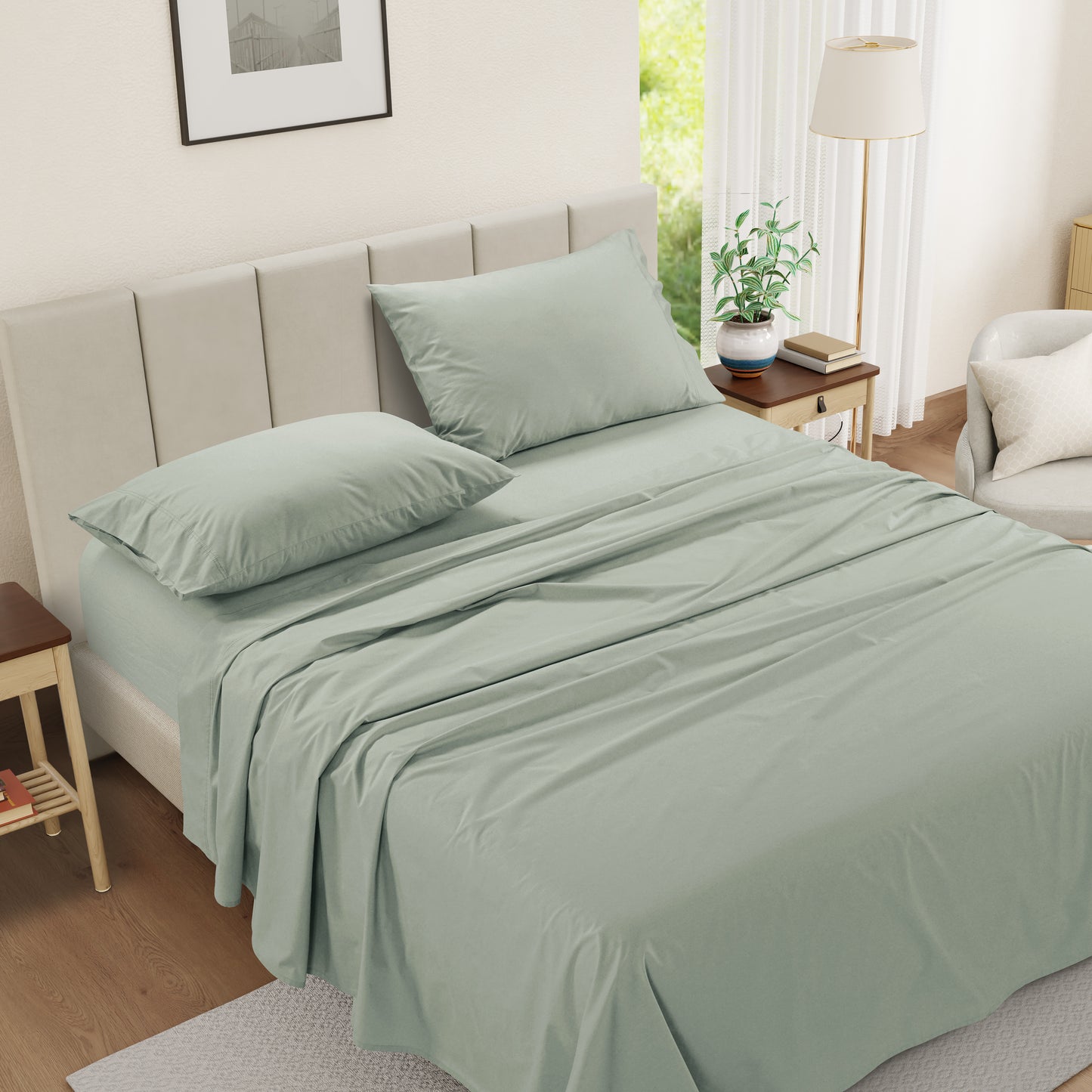 Everyday Cotton Sheet Set- Mineral