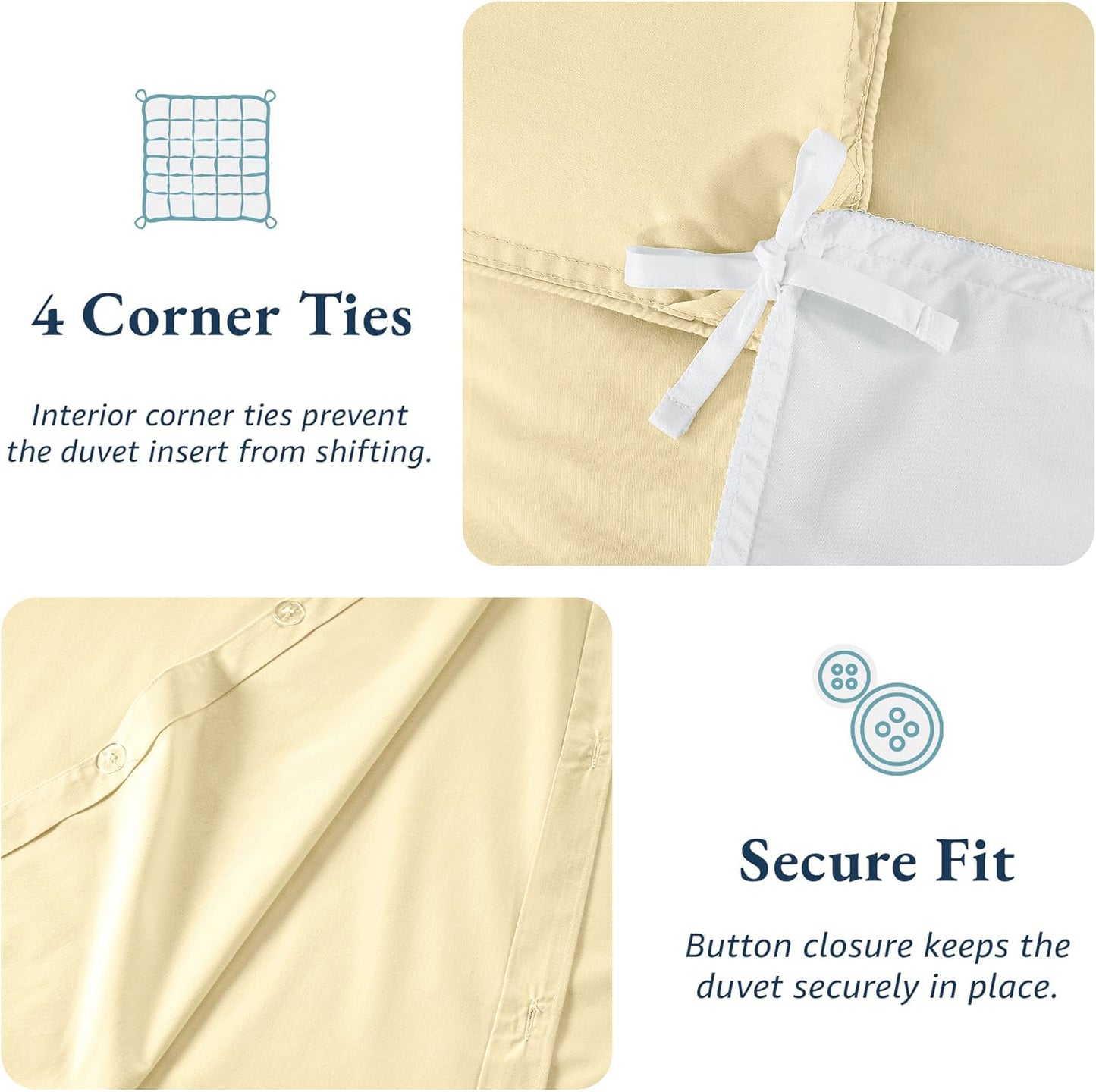 100% Organic Washed Cotton Quilt Cover Set - Vanilla