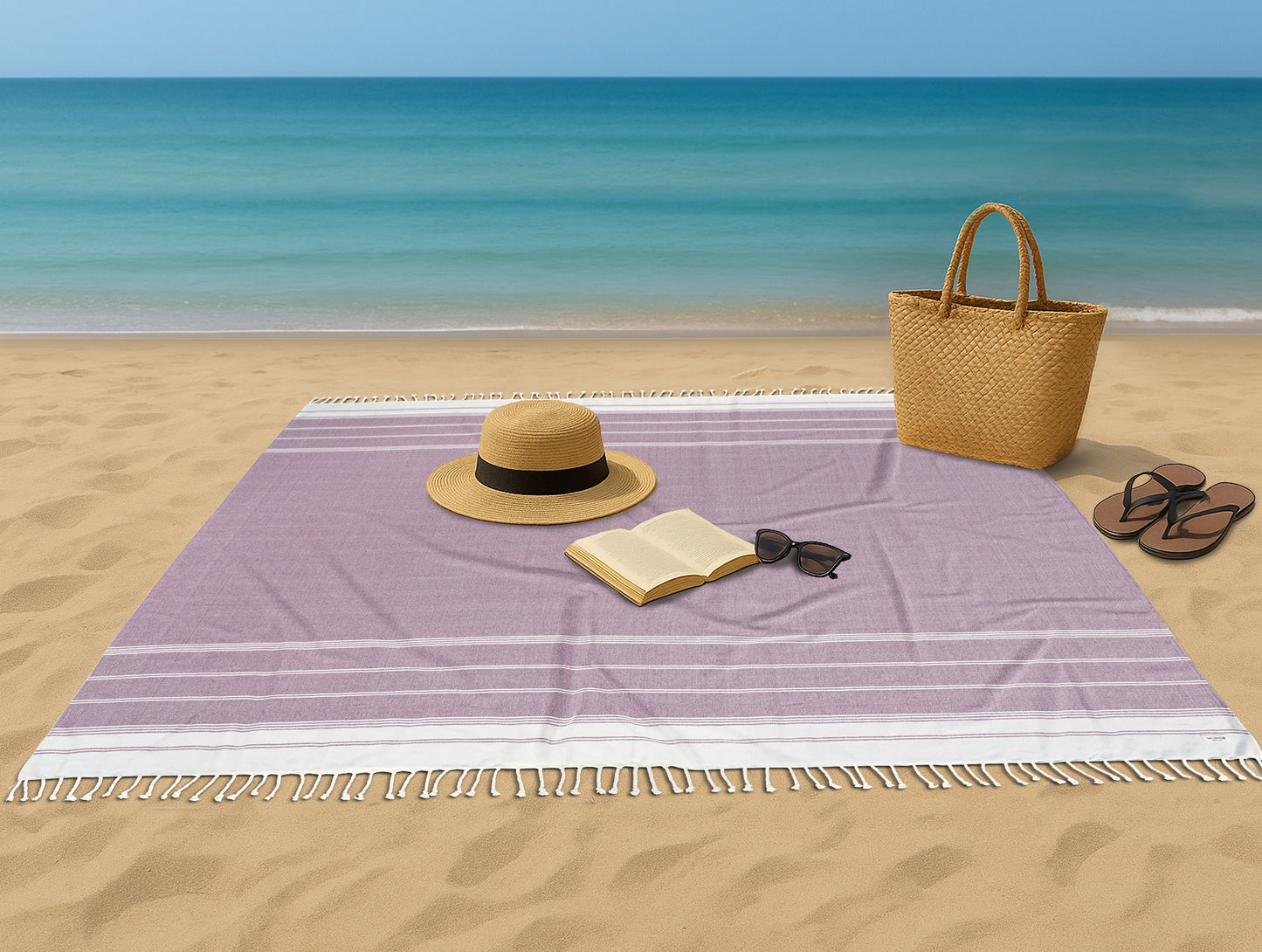 Turkish Towel Beach Blanket - Regal Orchid