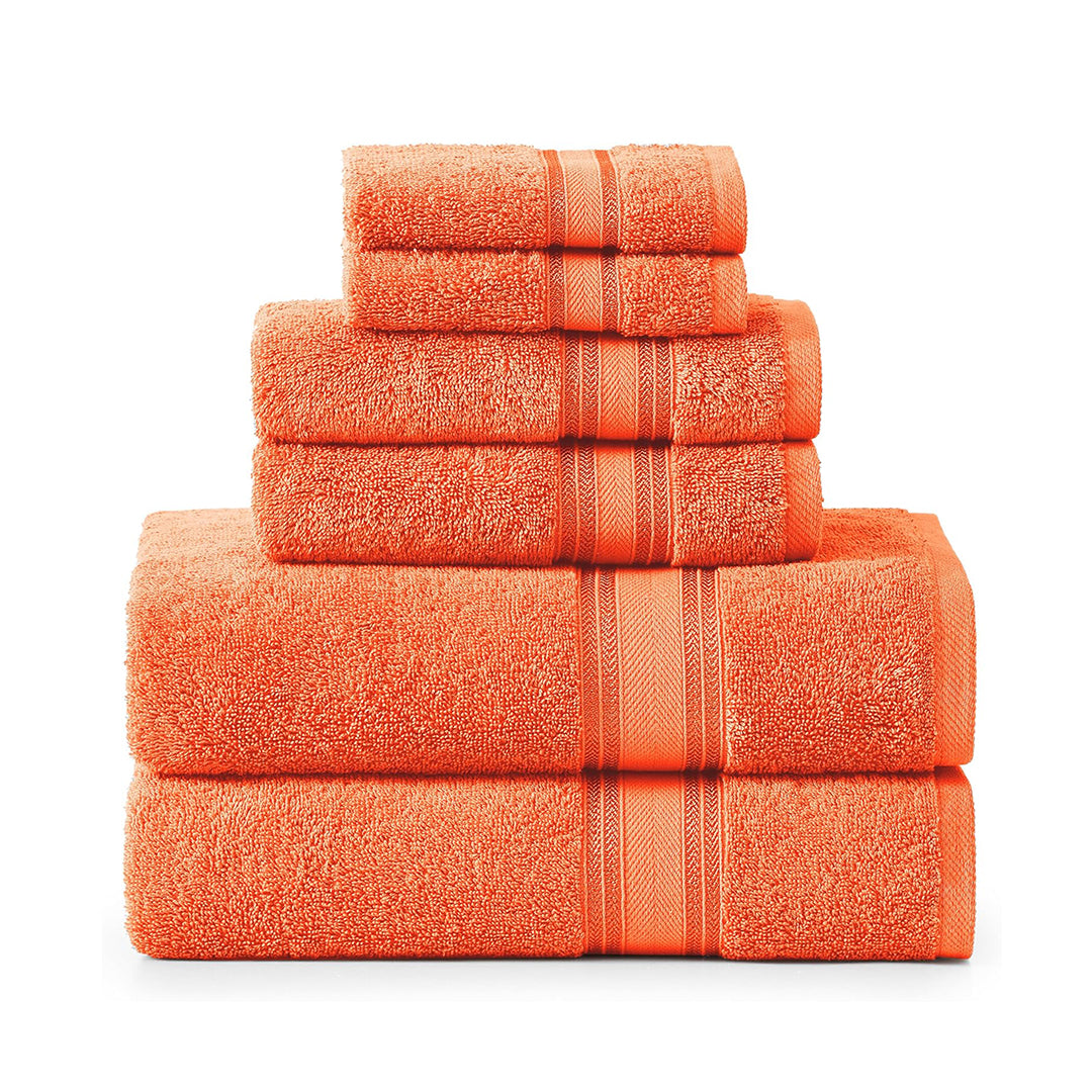 6 Piece Cotton Towel Set 550GSM - Tigerlily