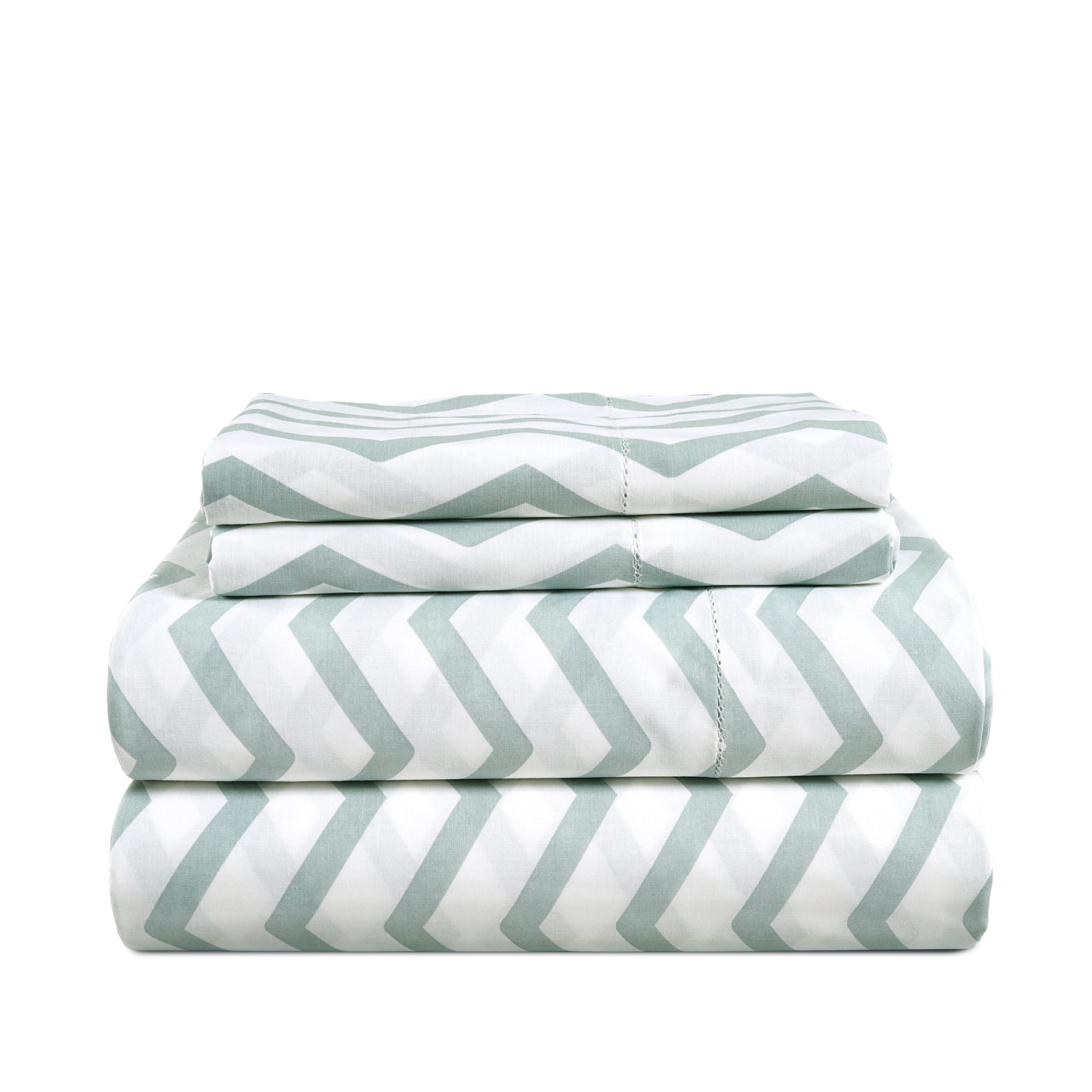 100% Organic Washed Cotton Sheet Set - Chevron Blue