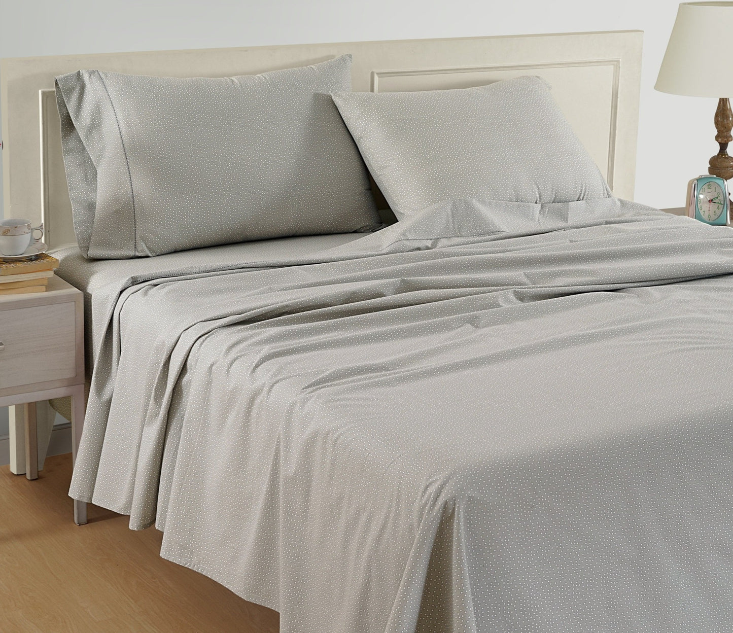 100% Organic Washed Cotton Sheet Set - Snowdrop