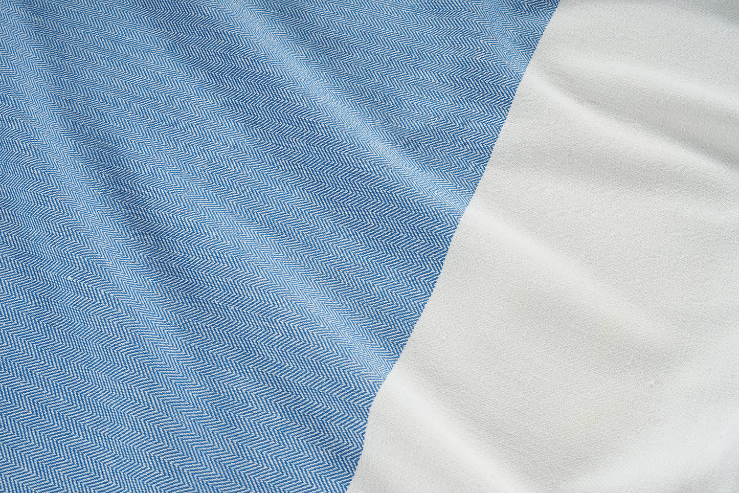 Set of 4 Herringbone Turkish Beach Towels - Placid Blue