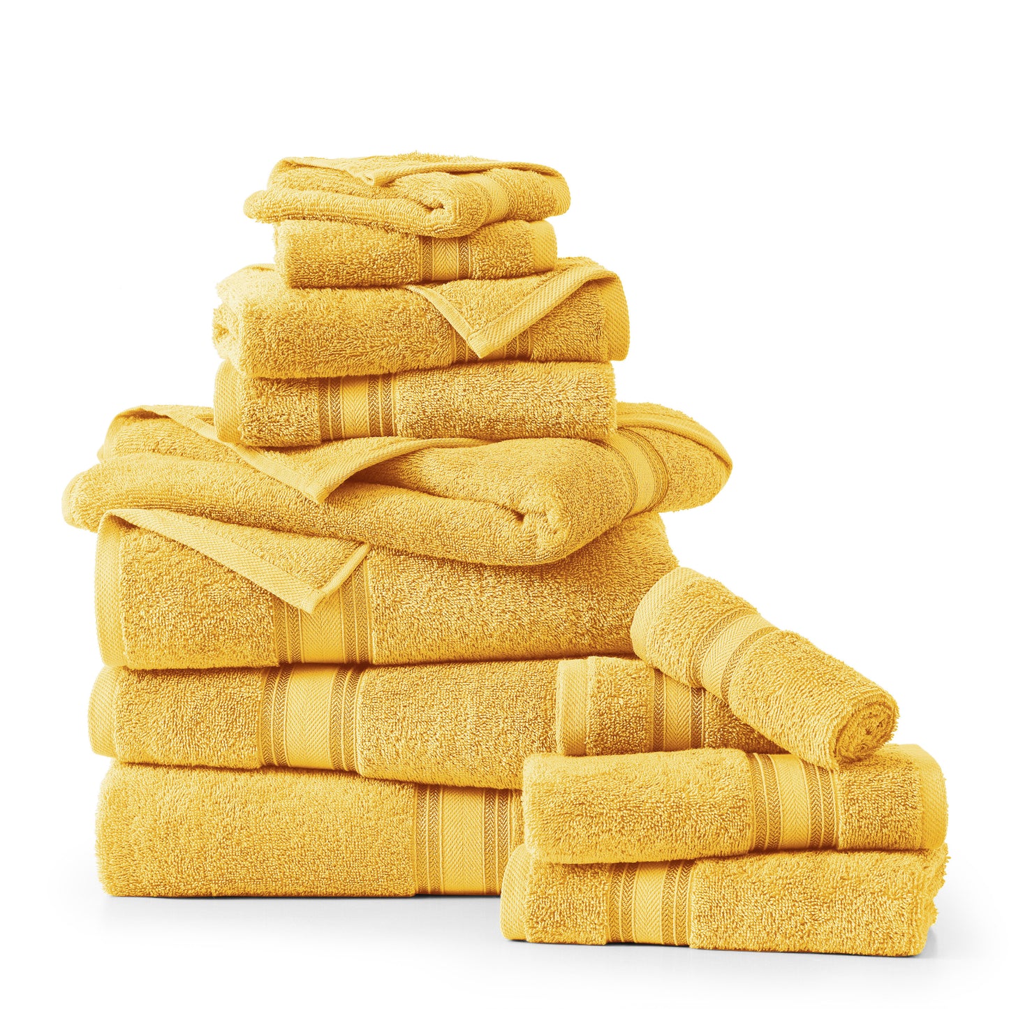 12 Piece 100% Cotton Towel Set 550GSM - Mimosa