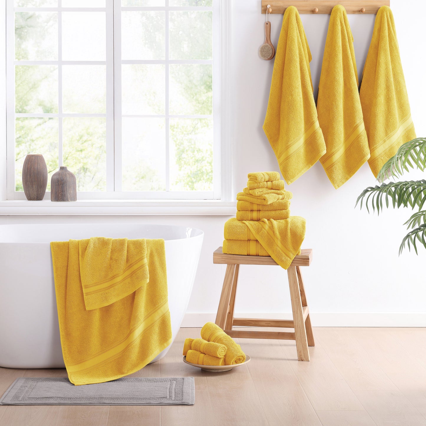 12 Piece 100% Cotton Towel Set 550GSM - Mimosa