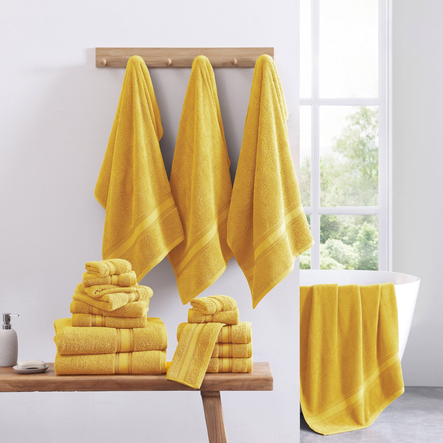 12 Piece 100% Cotton Towel Set 550GSM - Mimosa