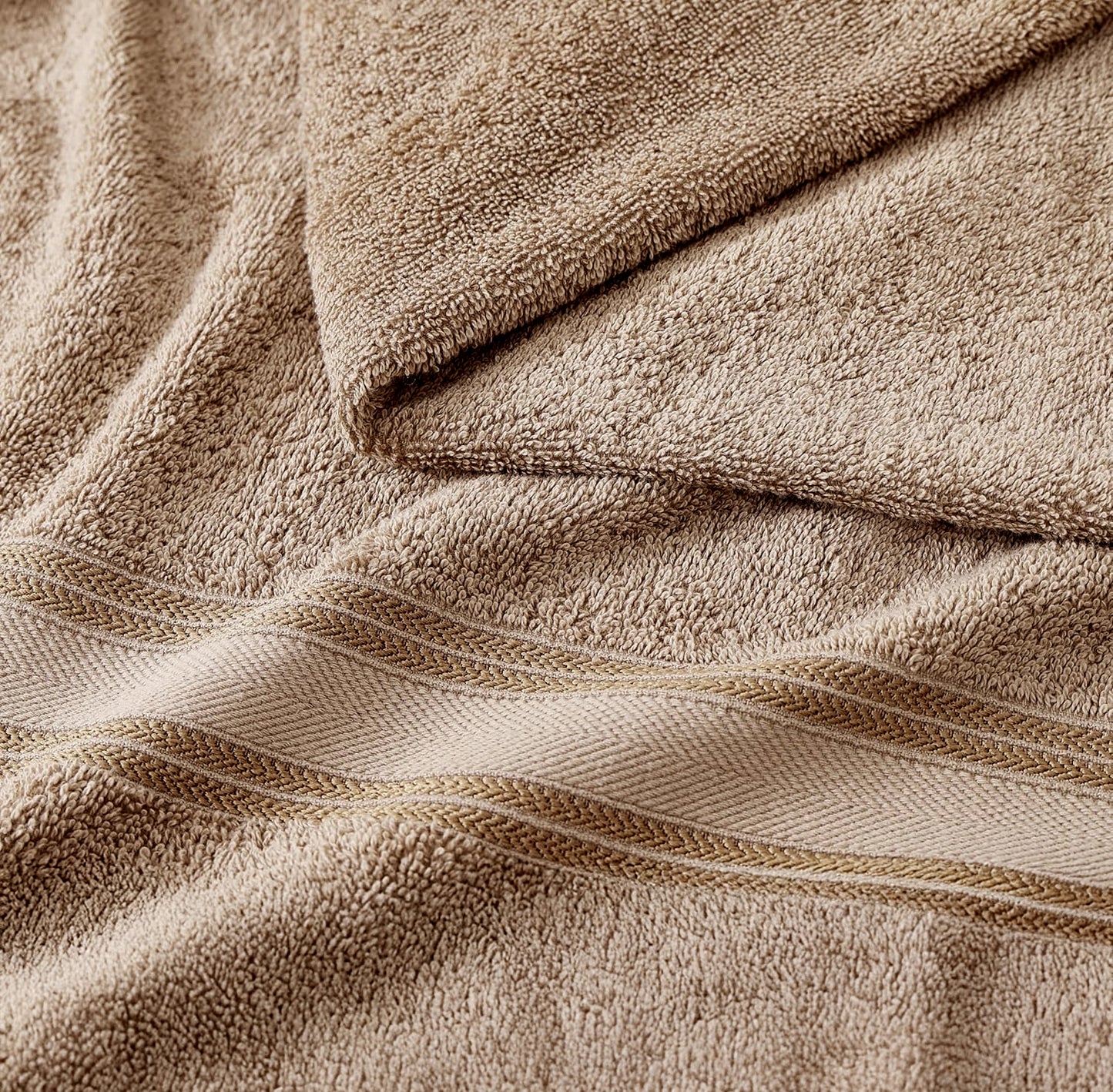 12 Piece 100% Cotton Towel Set 550GSM - Taupe
