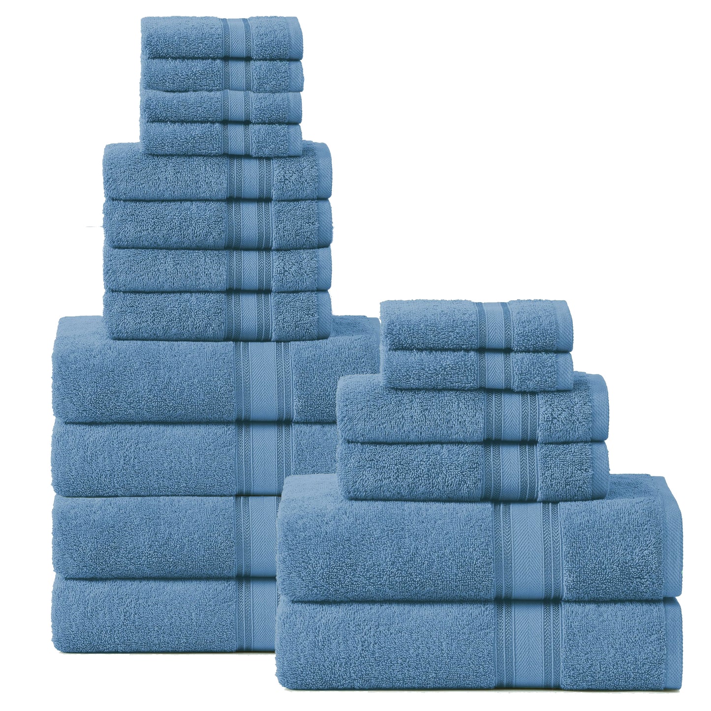 18 Piece 100% Cotton Towel Set 550GSM - Cerulean Blue