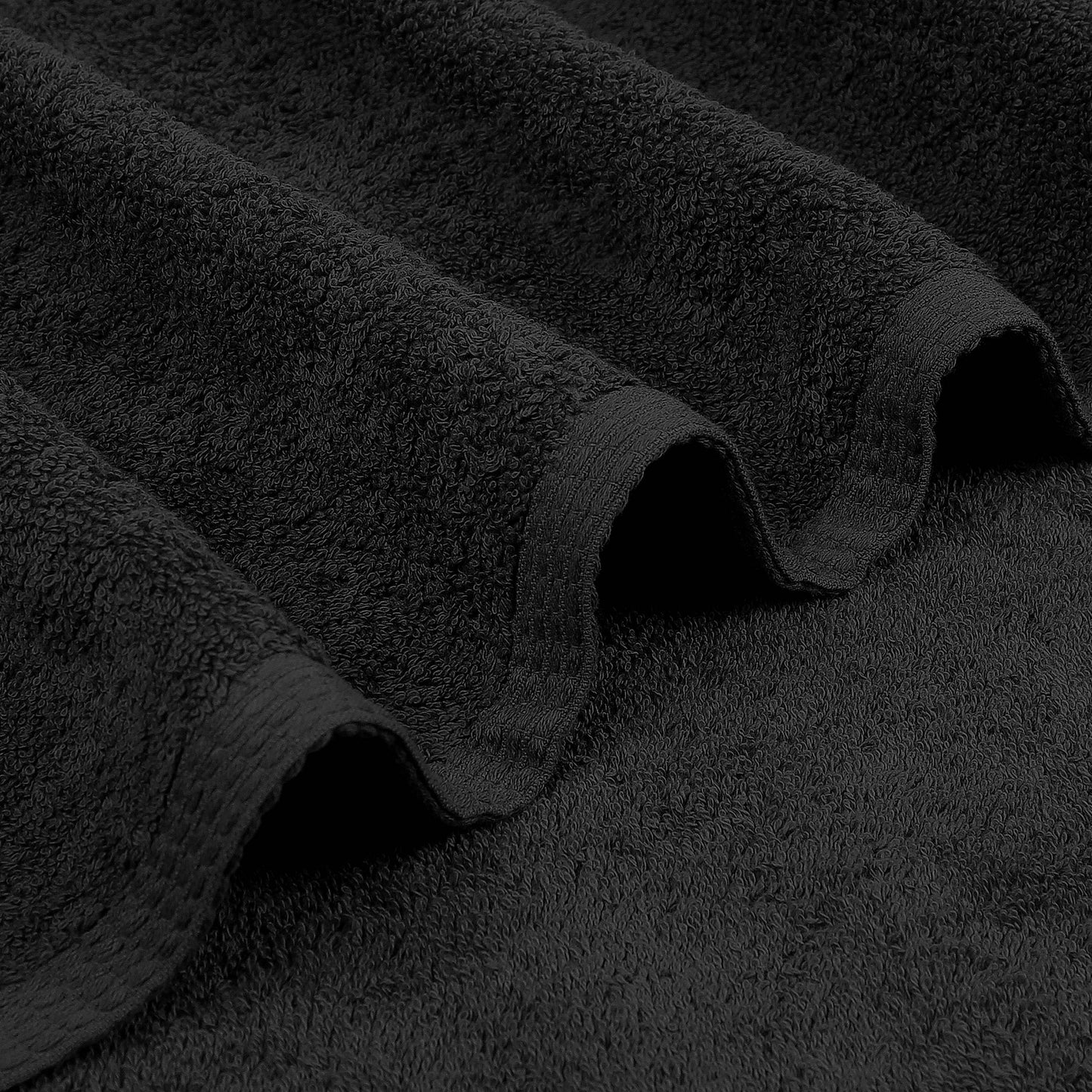 6 Piece Cotton Towel Set 550GSM - Black