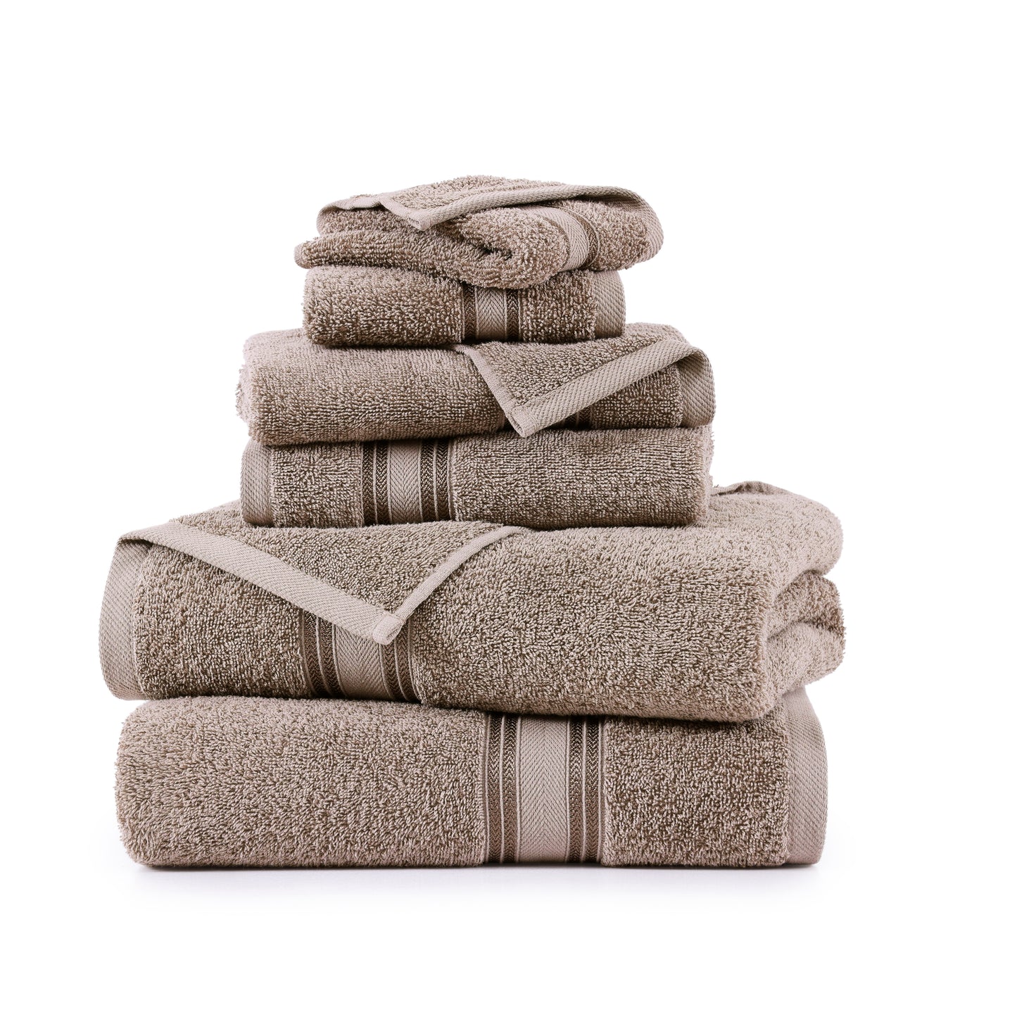 6 Piece Cotton Towel Set 550GSM - Platinum