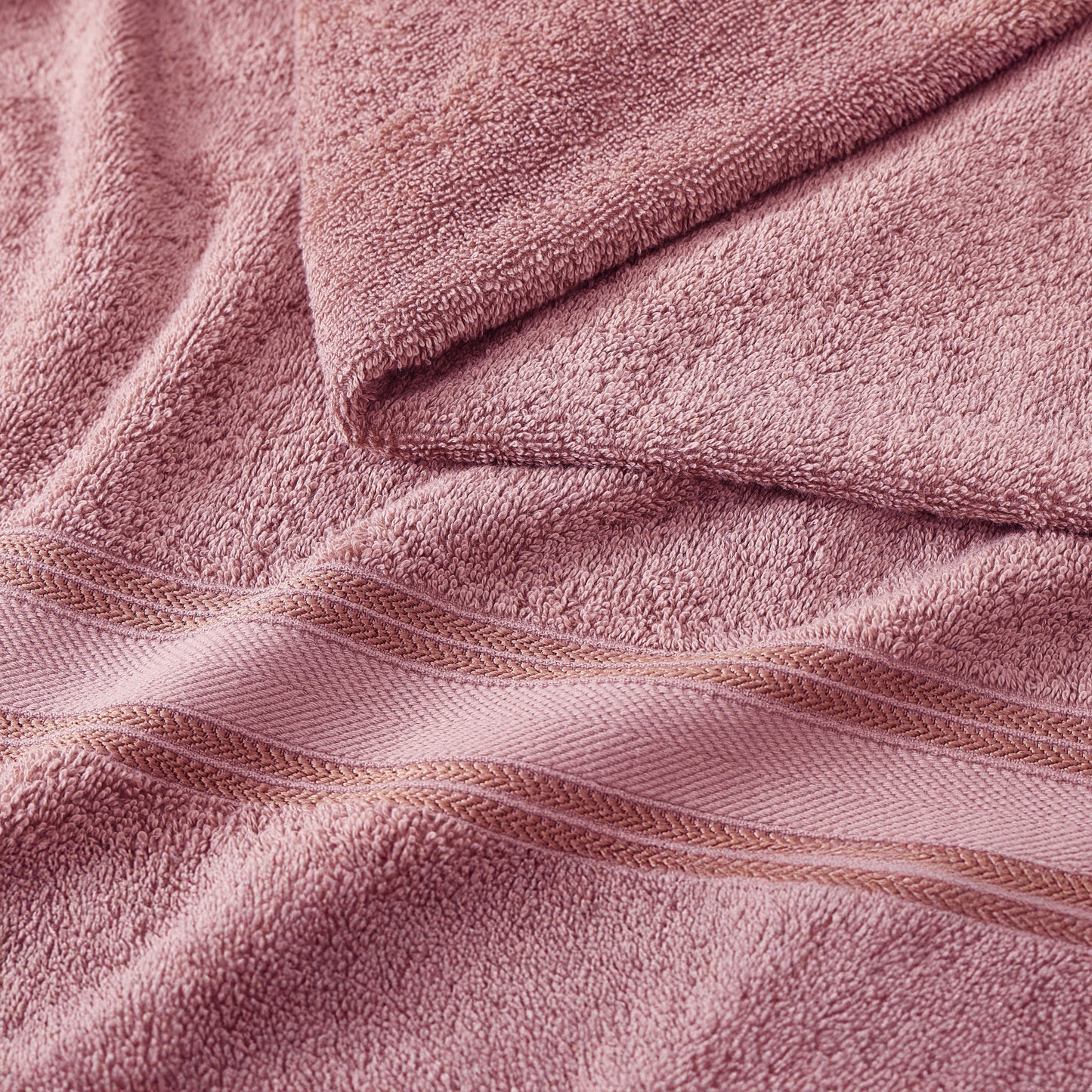 6 Piece Cotton Towel Set 550GSM - Wishful Mauve