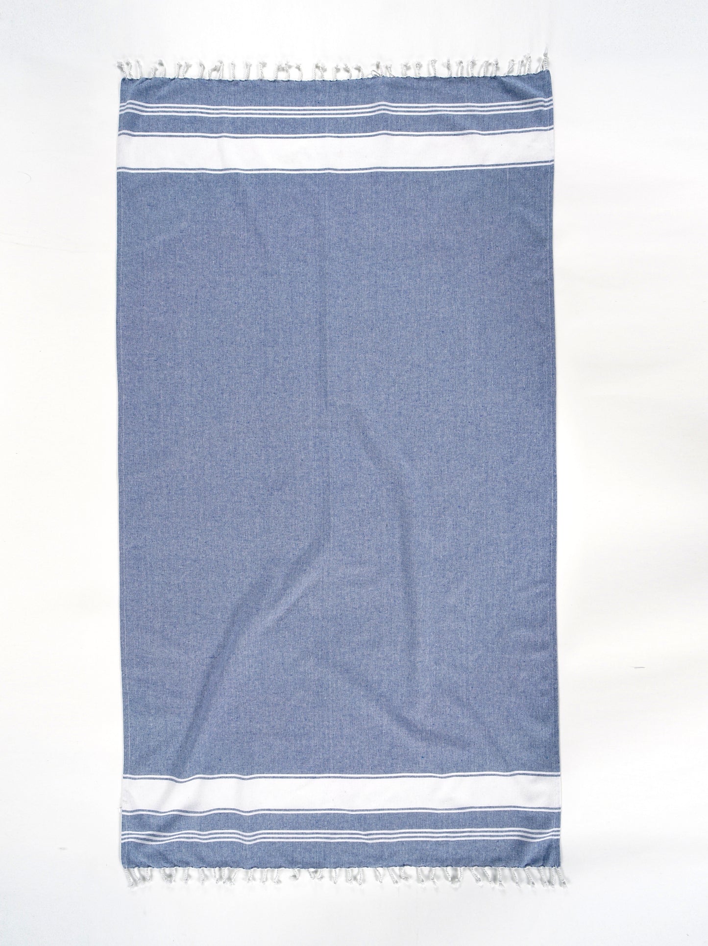 Set of 2 Chambray Turkish Beach Towels - Forever Blue