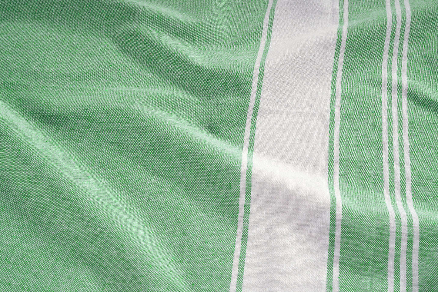 Set of 2 Chambray Turkish Beach Towels - Jade Green