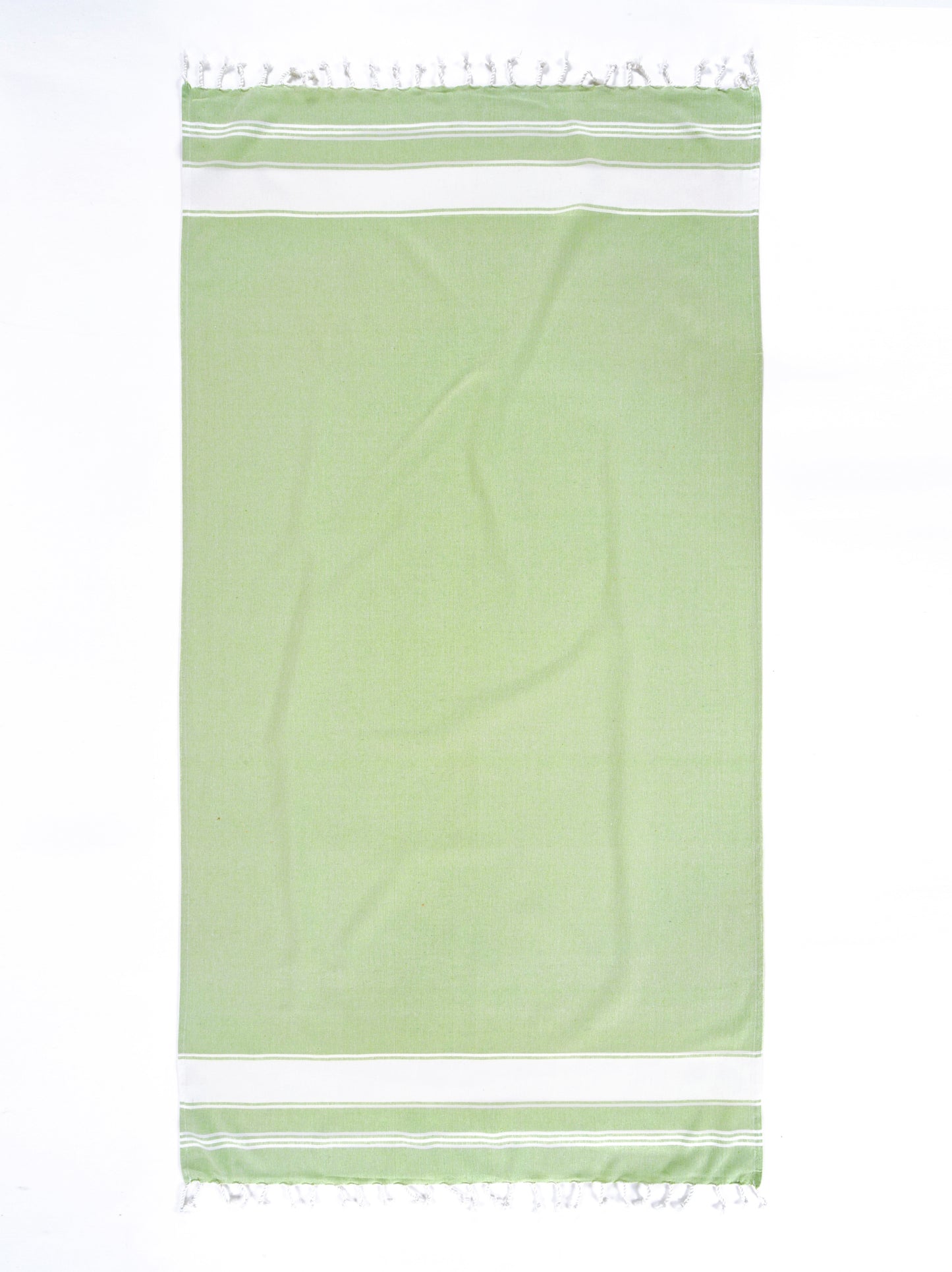 Set of 2 Chambray Turkish Beach Towels - Jade Lime