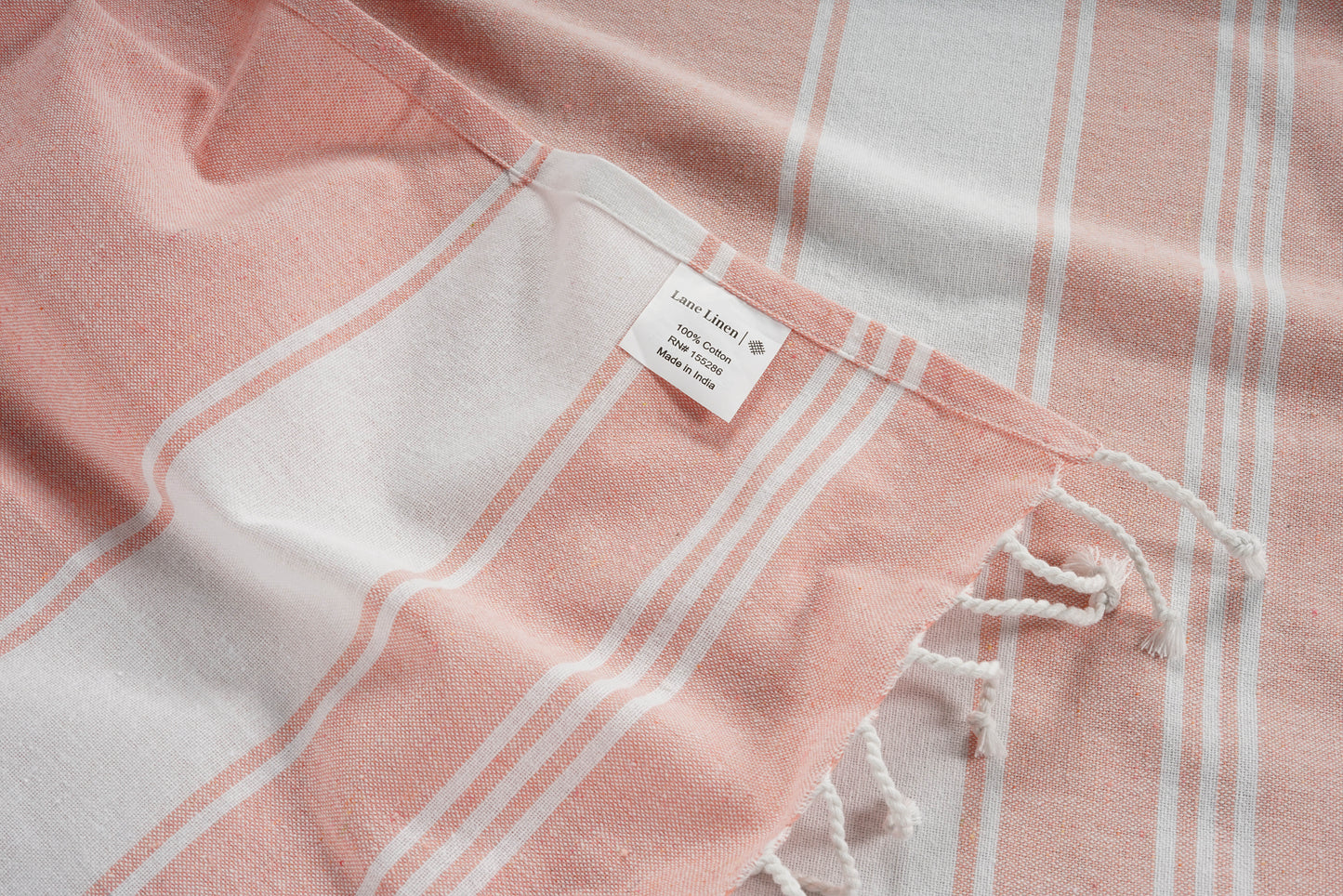 Set of 2 Chambray Turkish Beach Towels - Quartz Pink
