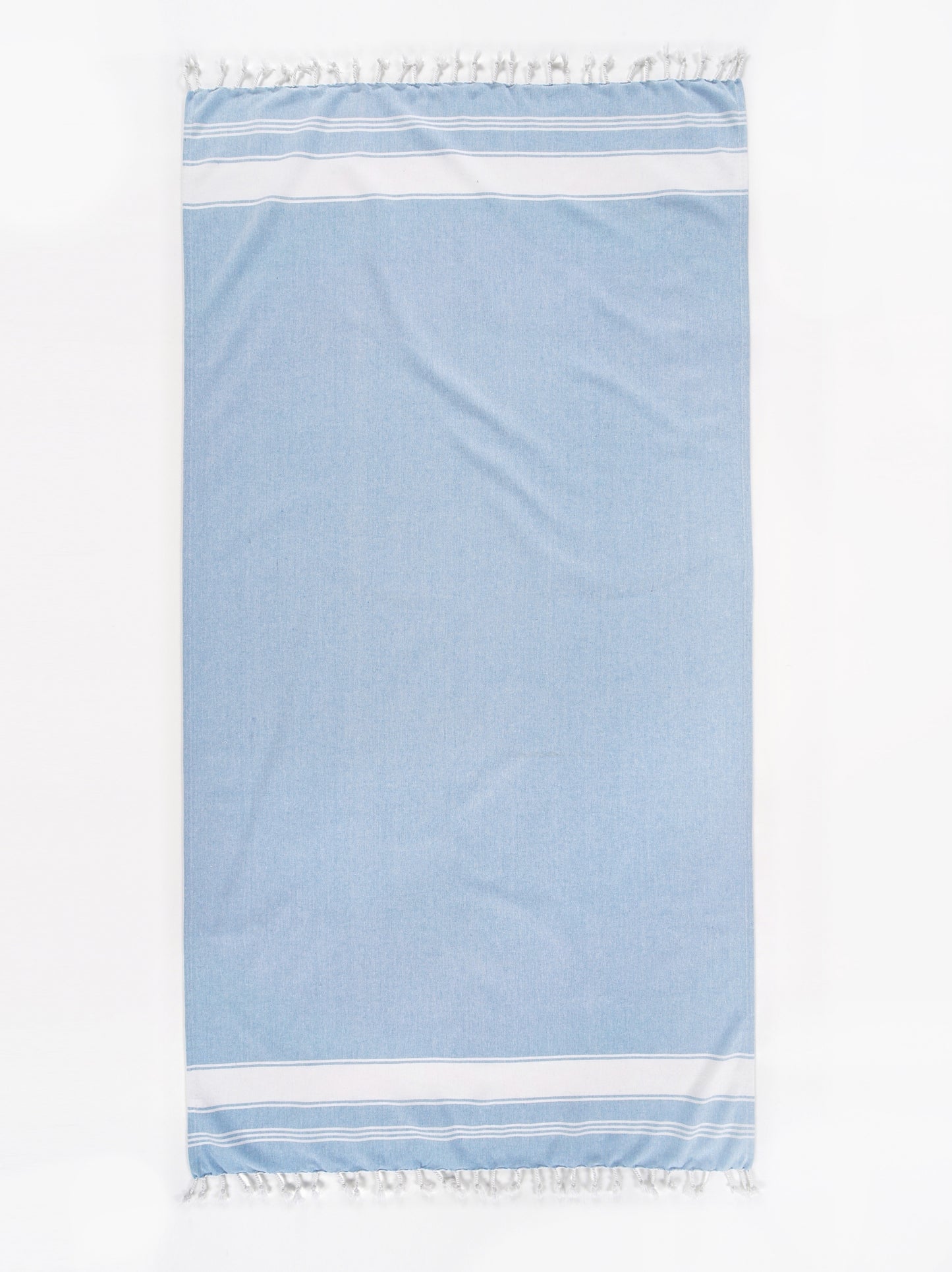 Set of 2 Chambray Turkish Beach Towels - Sky Blue