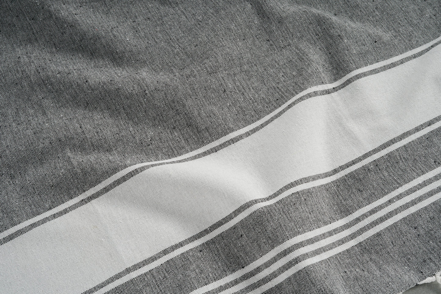 Set of 2 Chambray Turkish Beach Towels - Smoky Black