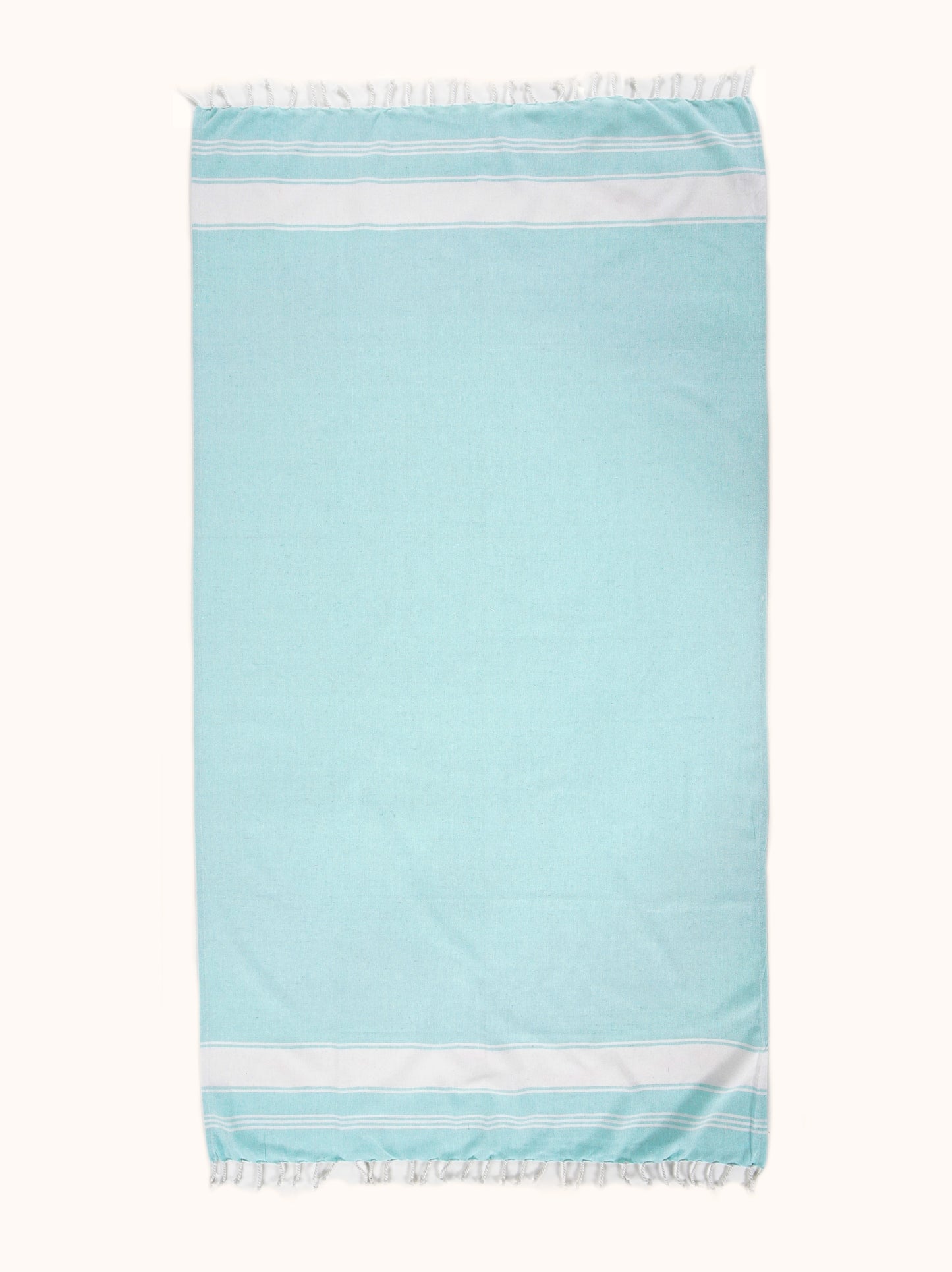 Set of 4 Chambray Turkish Beach Towels - Aqua