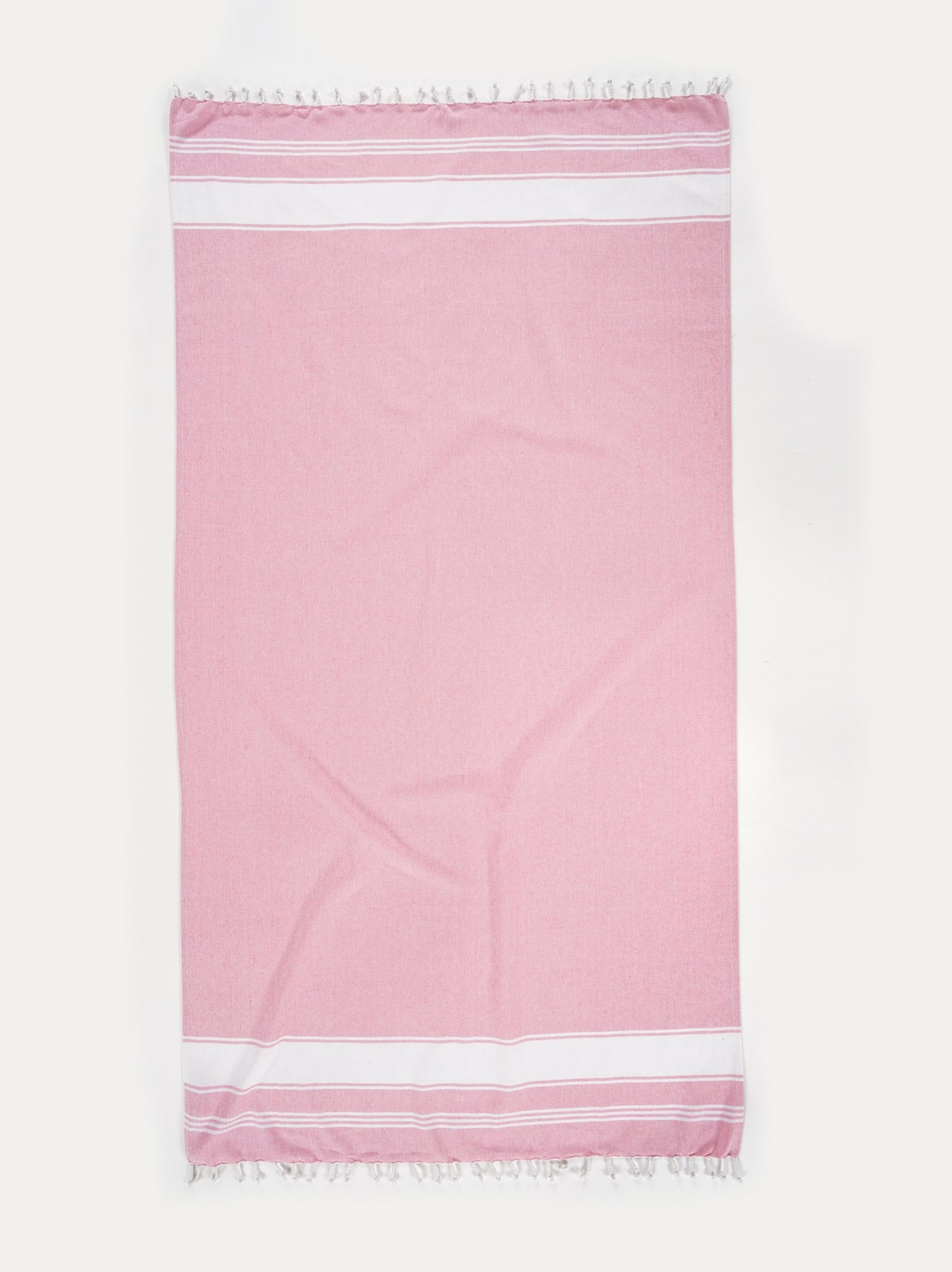 Set of 4 Chambray Turkish Beach Towels - Candy Pink
