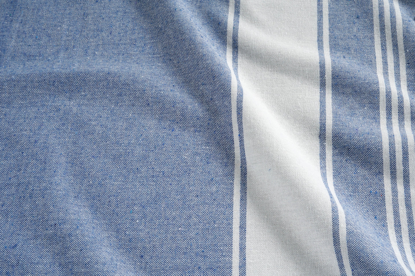 Set of 4 Chambray Turkish Beach Towels - Forever Blue