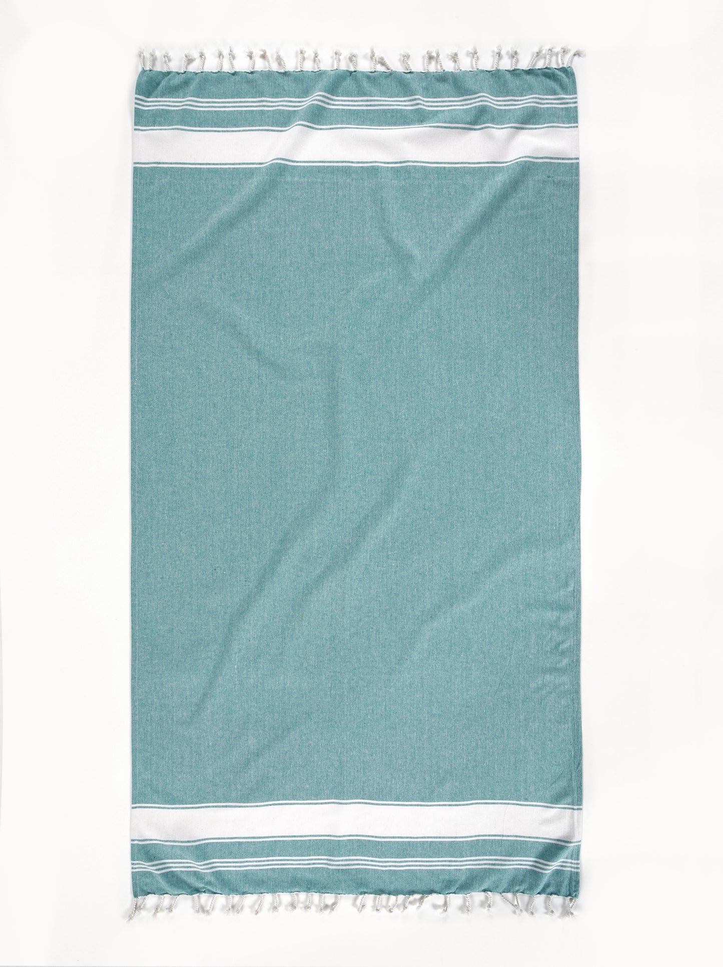 Set of 4 Chambray Turkish Beach Towels - Hunter Green