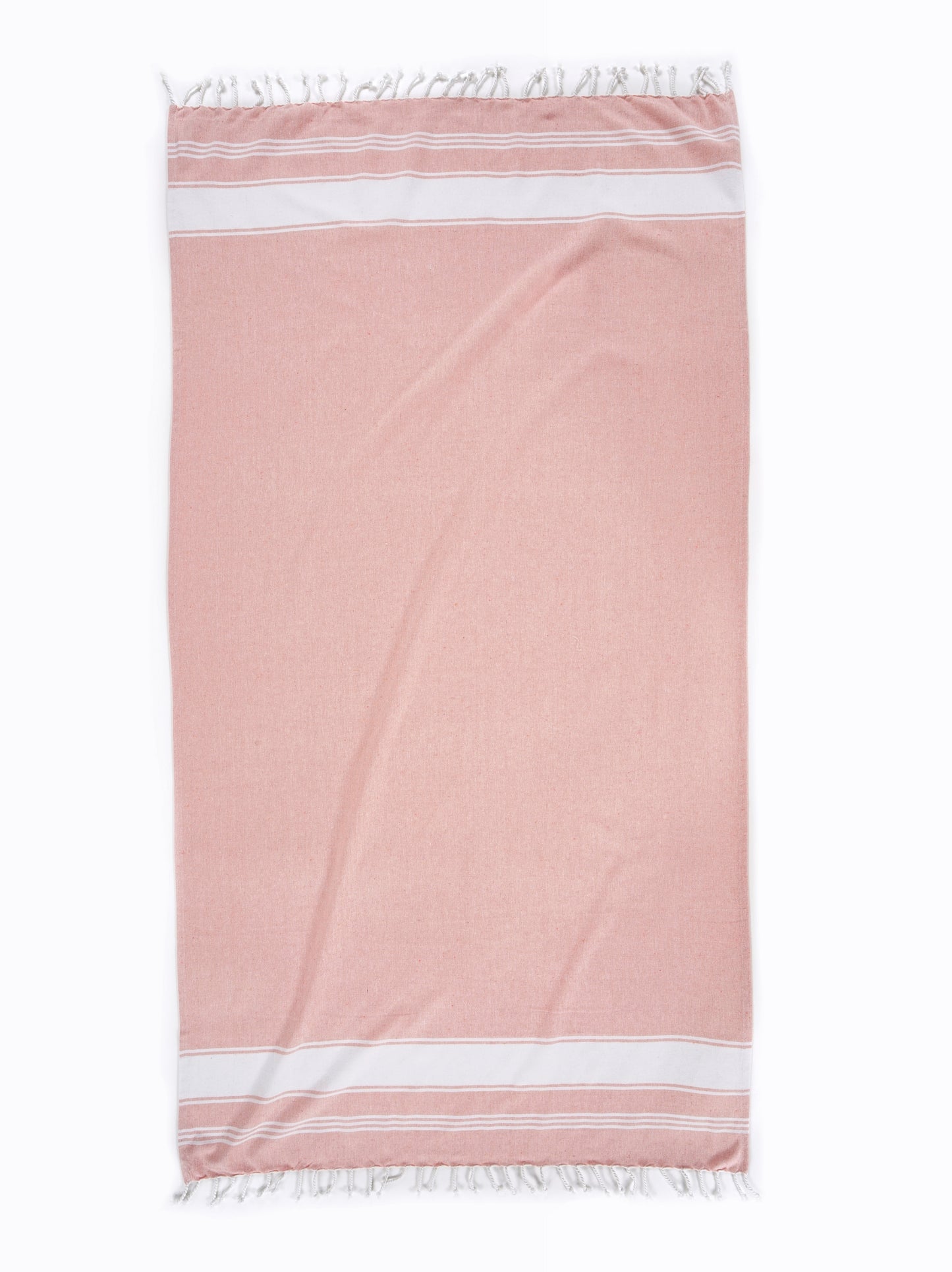 Set of 4 Chambray Turkish Beach Towels - Quartz Pink