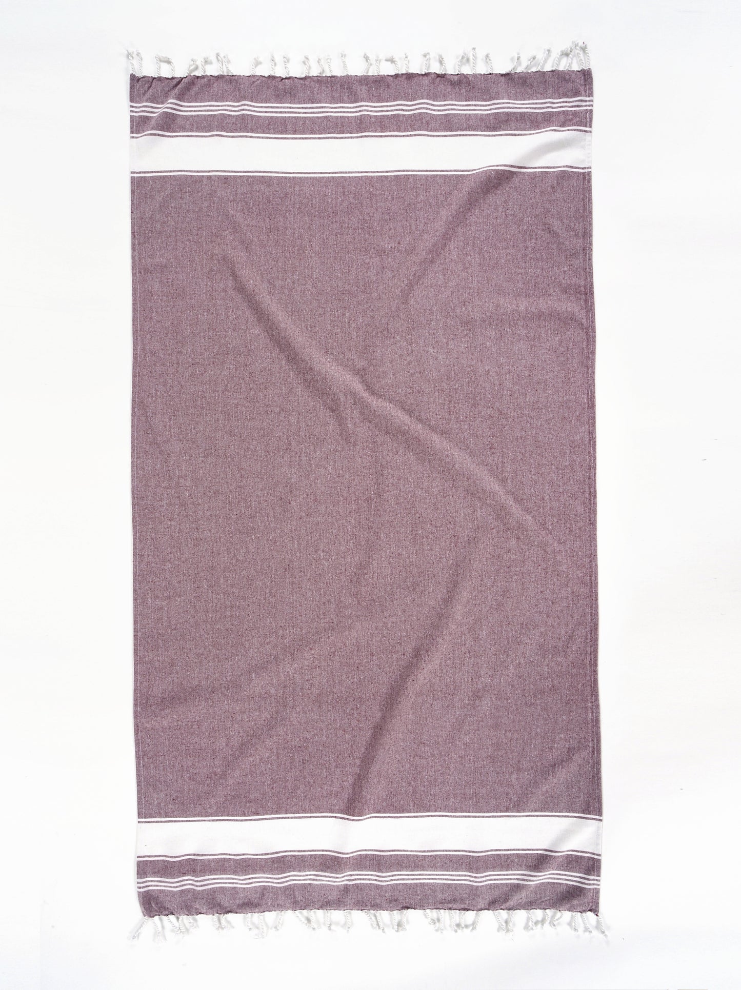 Set of 4 Chambray Turkish Beach Towels - Wistful Mauve