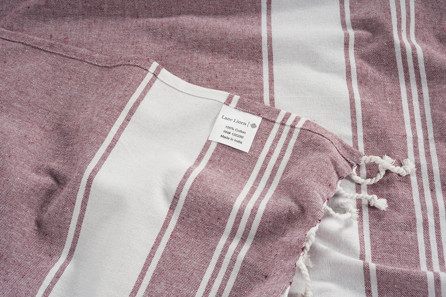 Set of 4 Chambray Turkish Beach Towels - Wistful Mauve