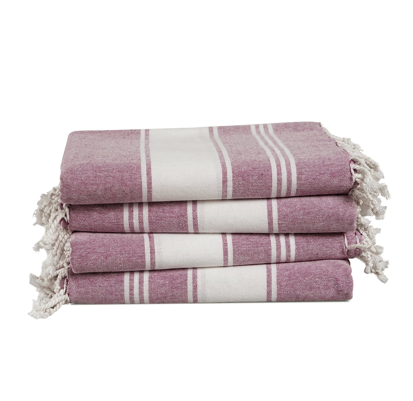Set of 4 Chambray Turkish Beach Towels - Wistful Mauve