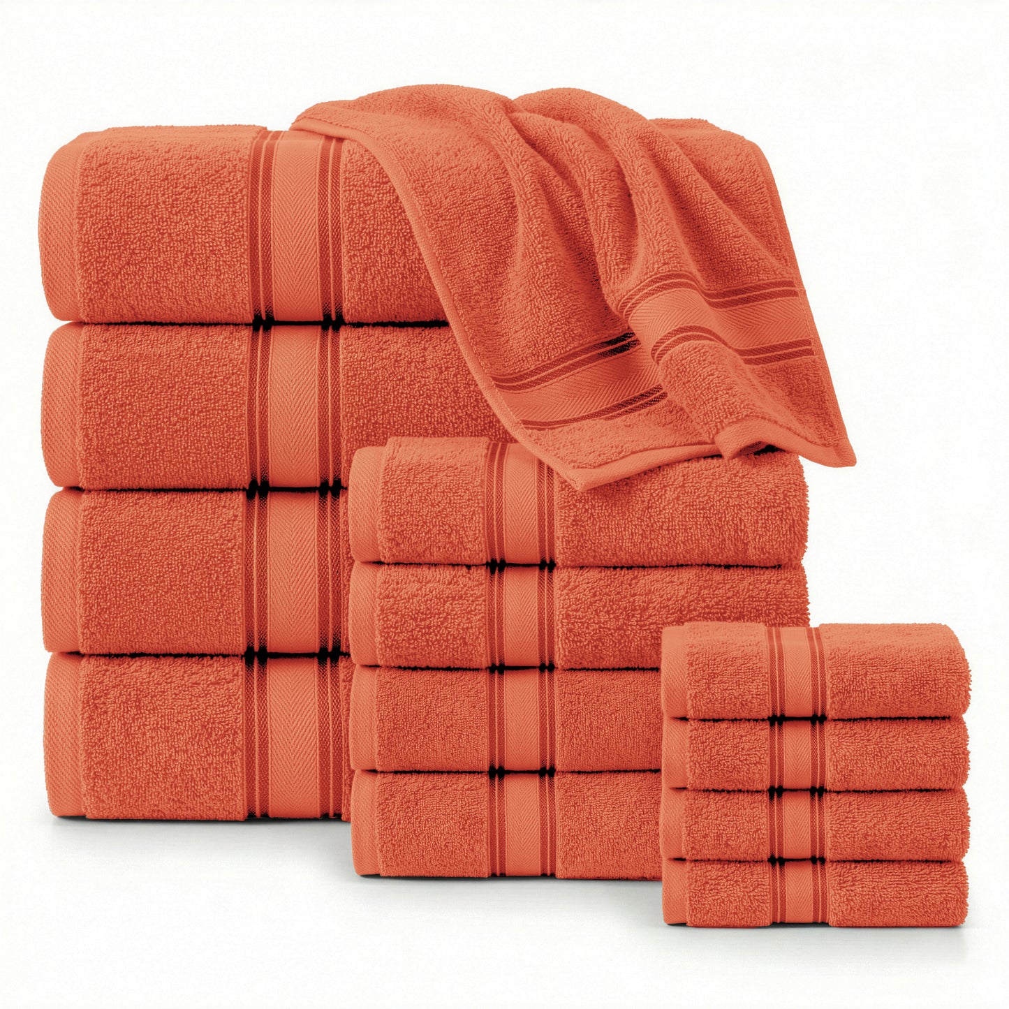 12 Piece 100% Cotton Towel Set 550GSM - Tigerlily