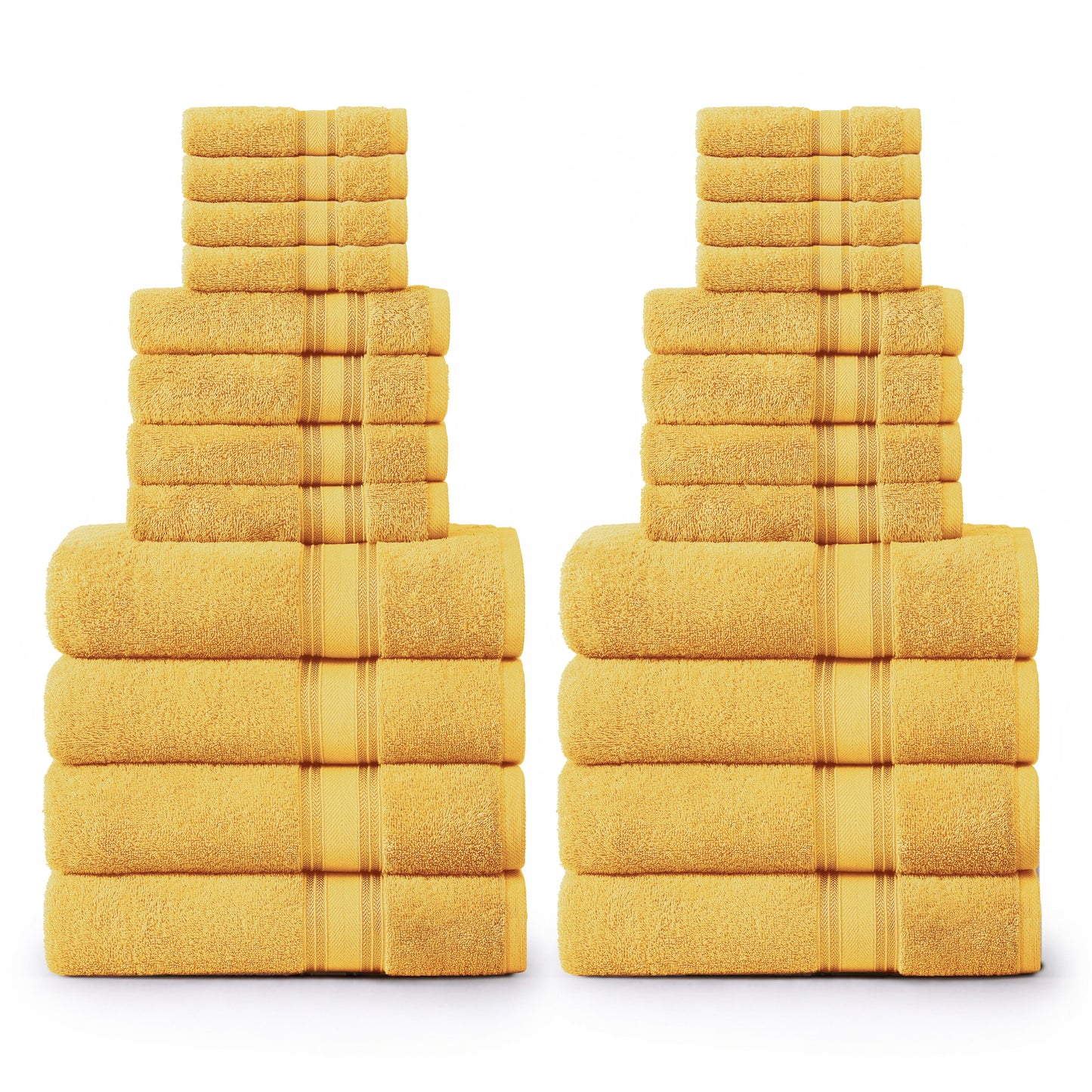 24 Piece 100% Cotton Towel Set 550GSM - Mimosa