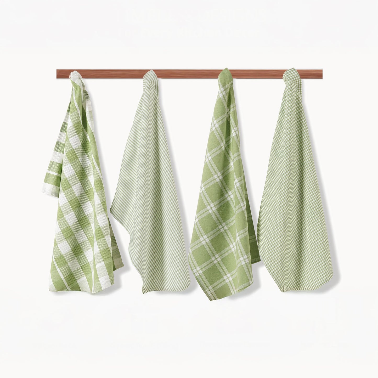 Set of 4 Multiweave Kitchen Towels - Sage Green