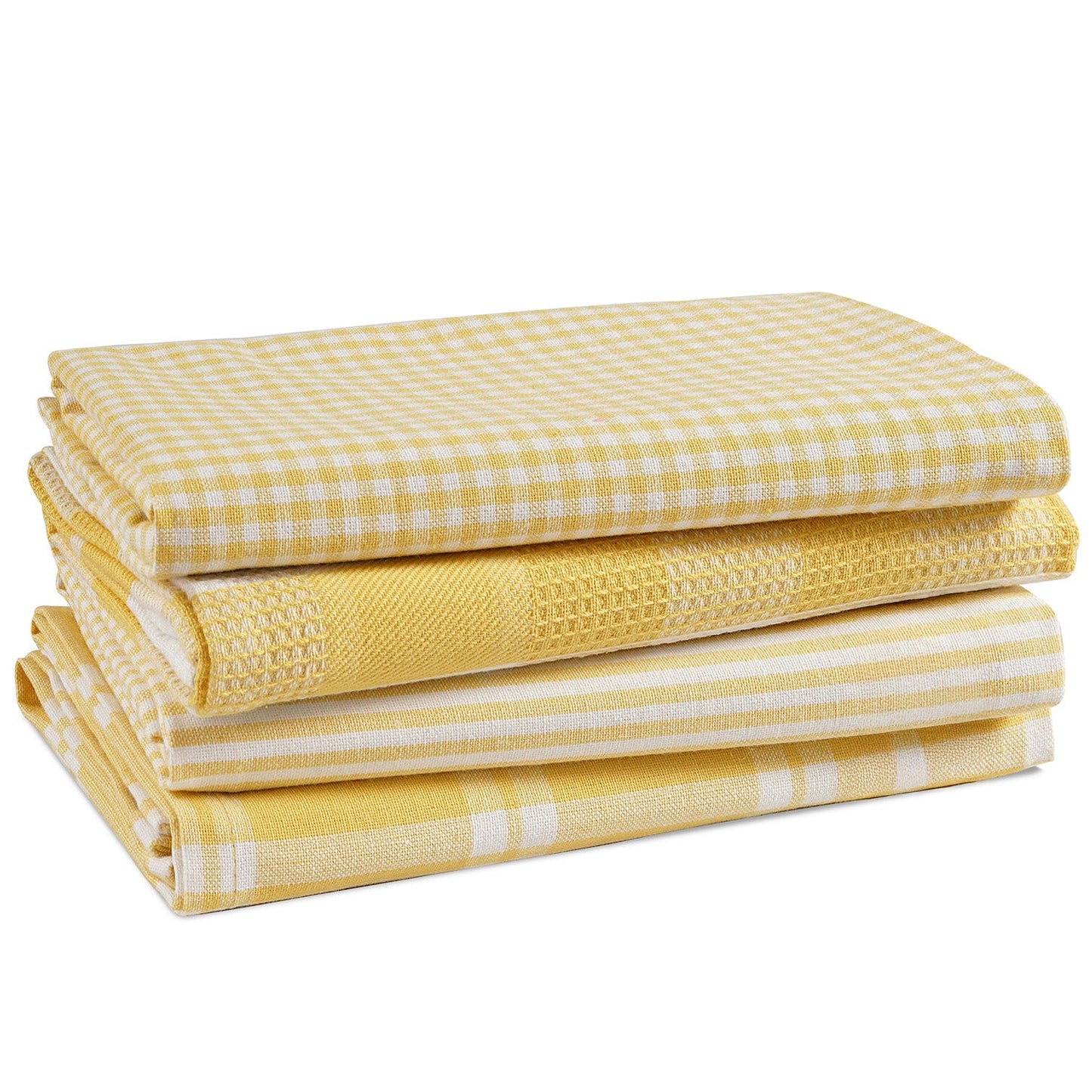 Set of 4 Multiweave Kitchen Towels - Yellow