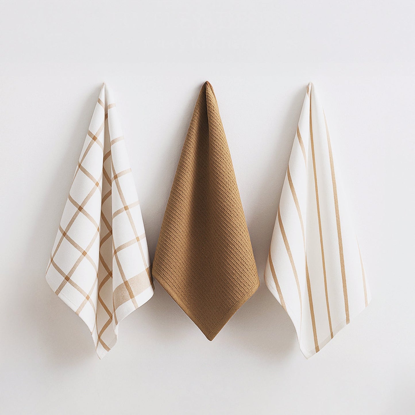 Set of 6 Multiweave Kitchen Towels - Beige