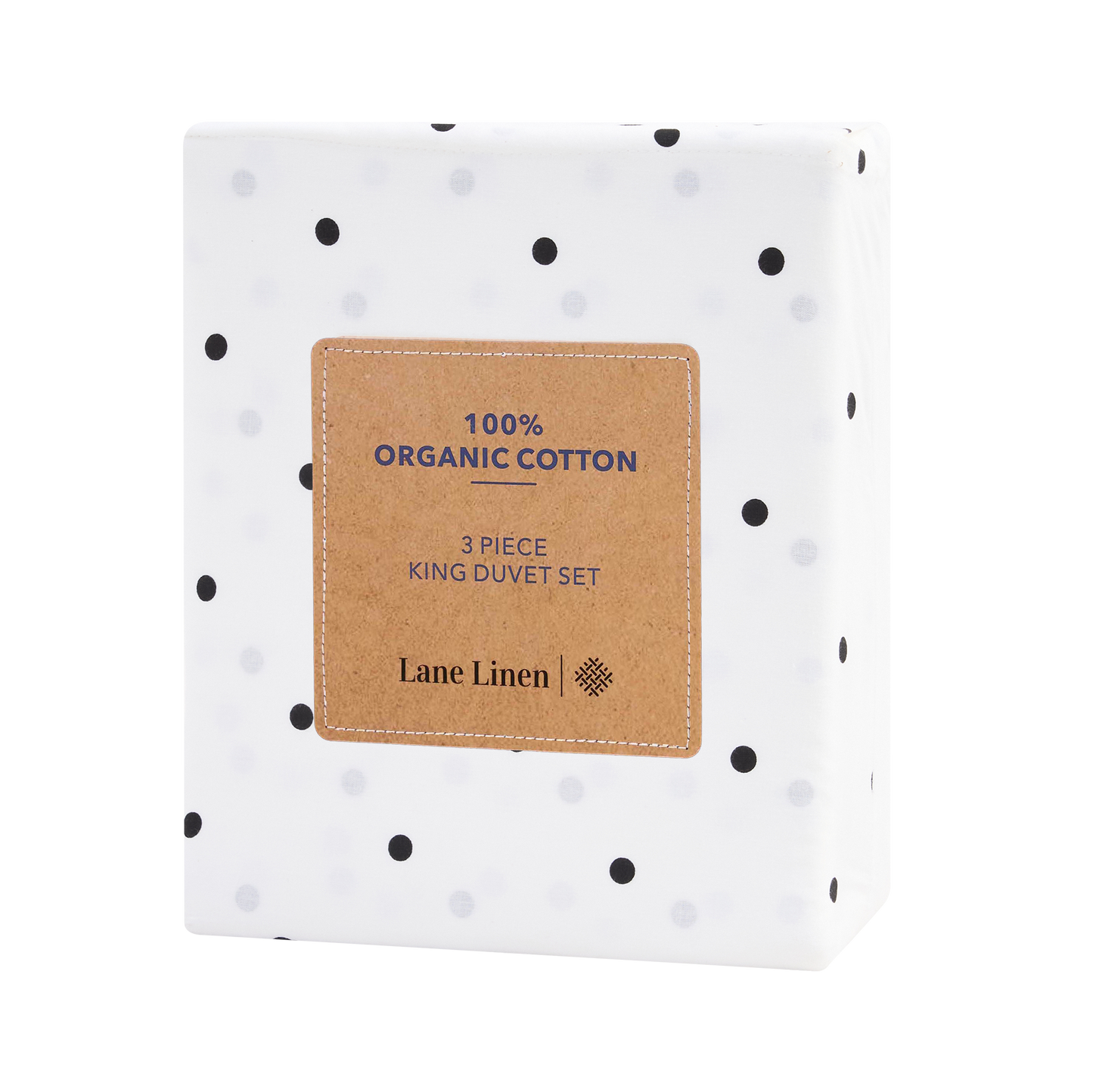 100% Organic Washed Cotton Quilt Cover Set - Polka Dot Black