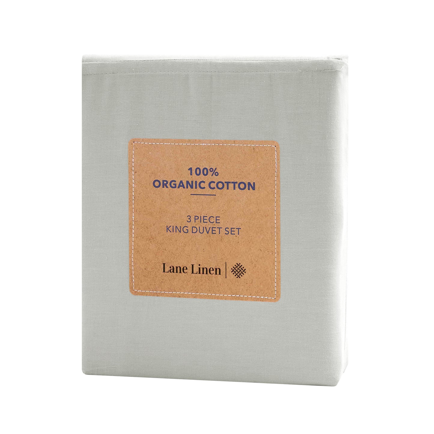 100% Organic Washed Cotton Quilt Cover Set - Silver