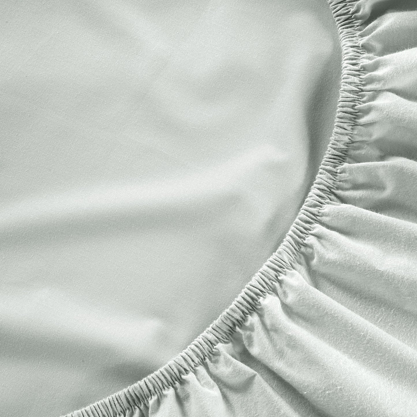 100% Organic Washed Cotton Fitted Sheet Set - Silver