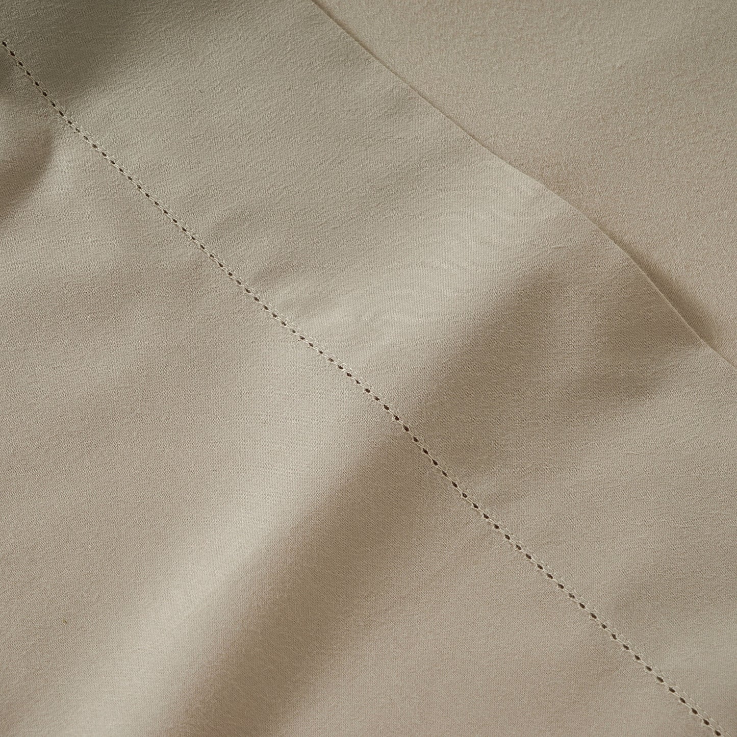 100% Organic Washed Cotton Fitted Sheet Set - Taupe