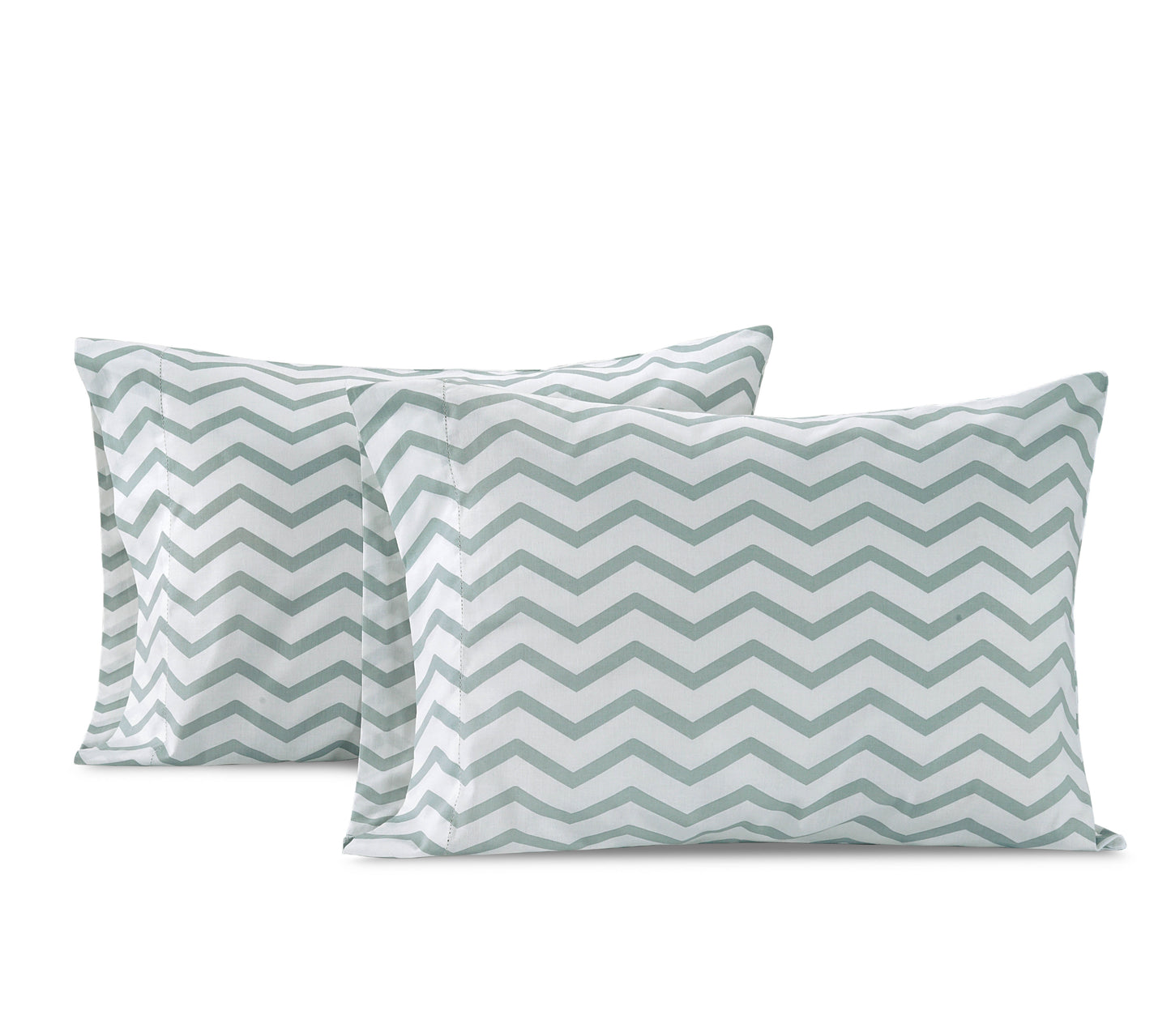100% Organic Washed Cotton Sheet Set - Chevron Blue