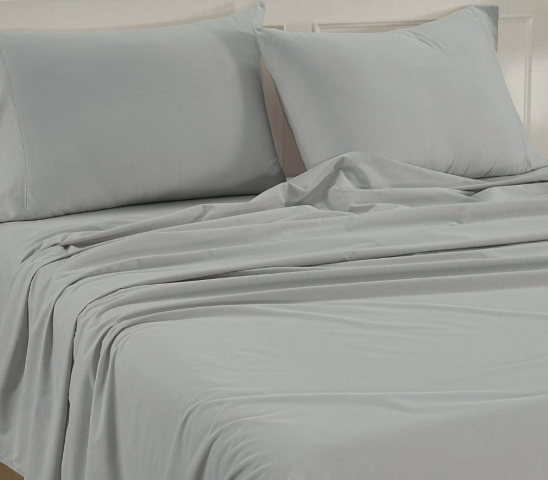 100% Organic Washed Cotton Sheet Set - Sliver