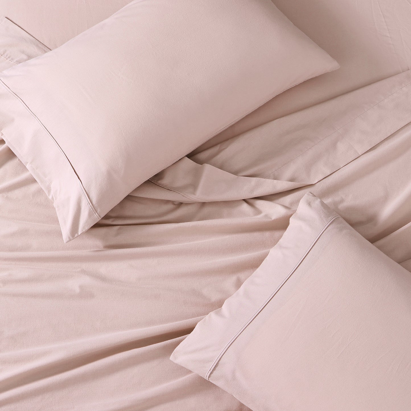 100% Organic Washed Cotton Sheet Set - Sepia Rose